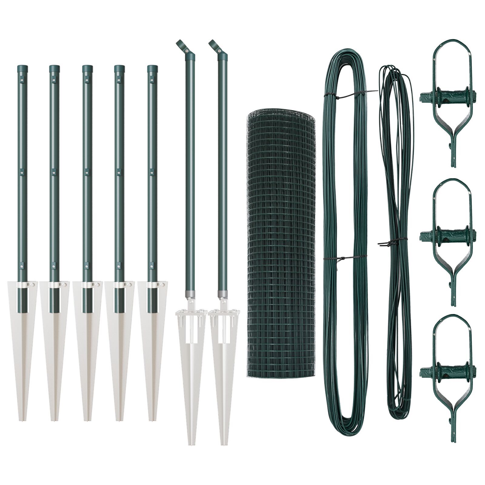 Set de Stâlpi de Gard Set de 2 Verde Metal 10 x 0.5 m Durabil GartenMobel Dekor