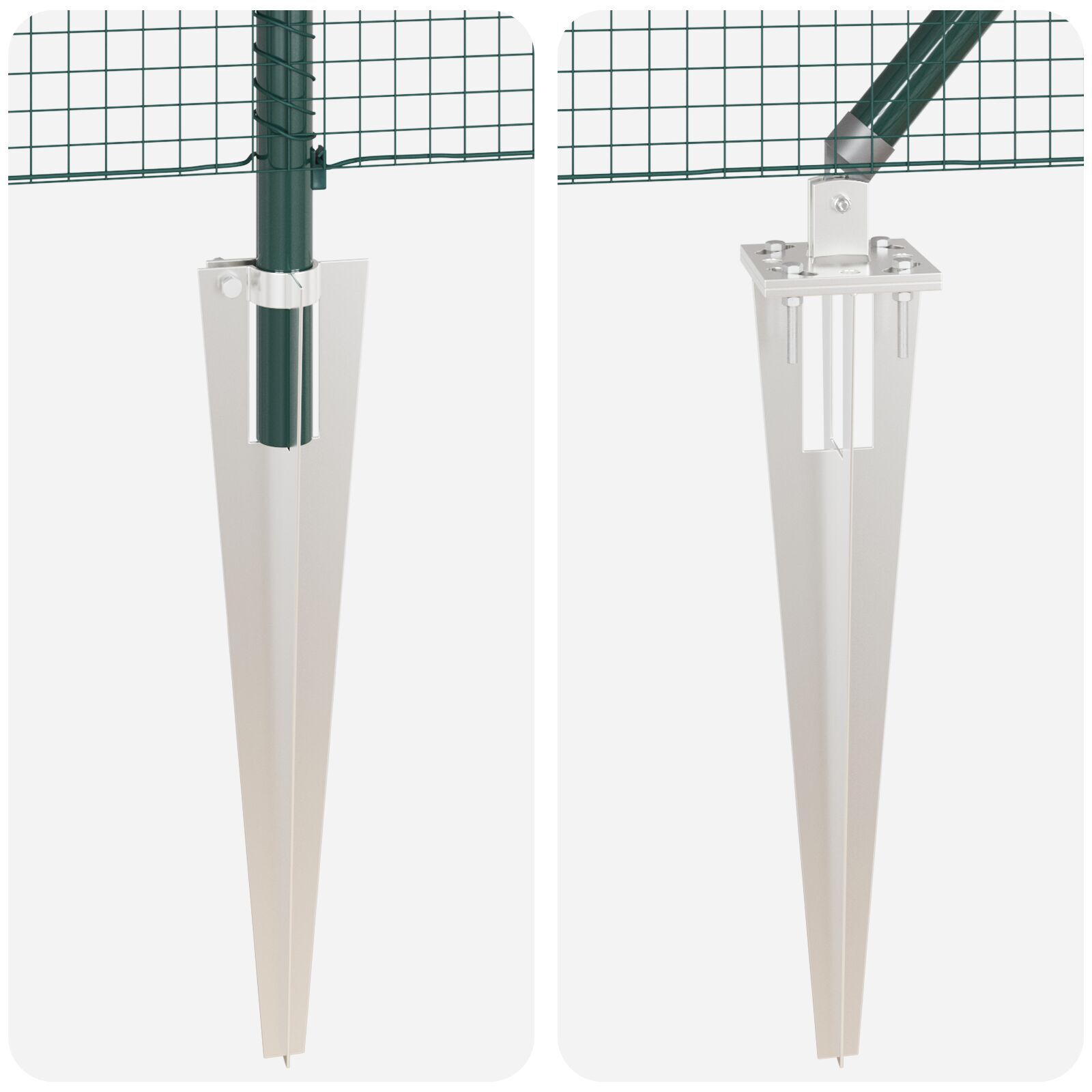 Set de Stâlpi de Gard Set de 2 Verde Metal 10 x 0.5 m Durabil GartenMobel Dekor