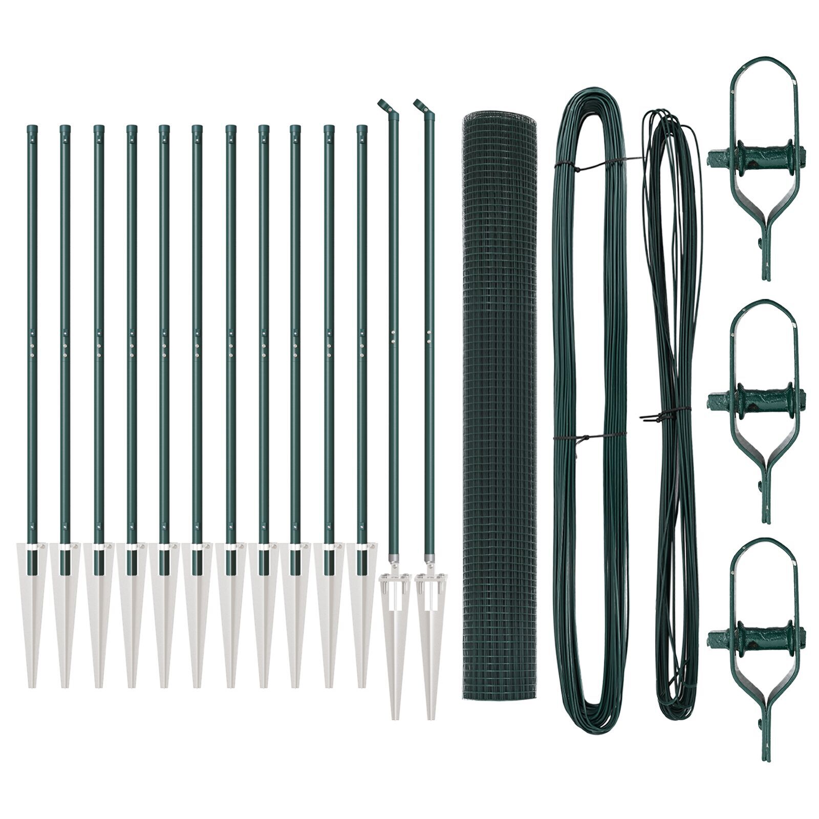 Gard din Sârmă Sudată cu 13 Stâlpi cu Cuie Verde 1x25 m Oțel GartenMobel Dekor