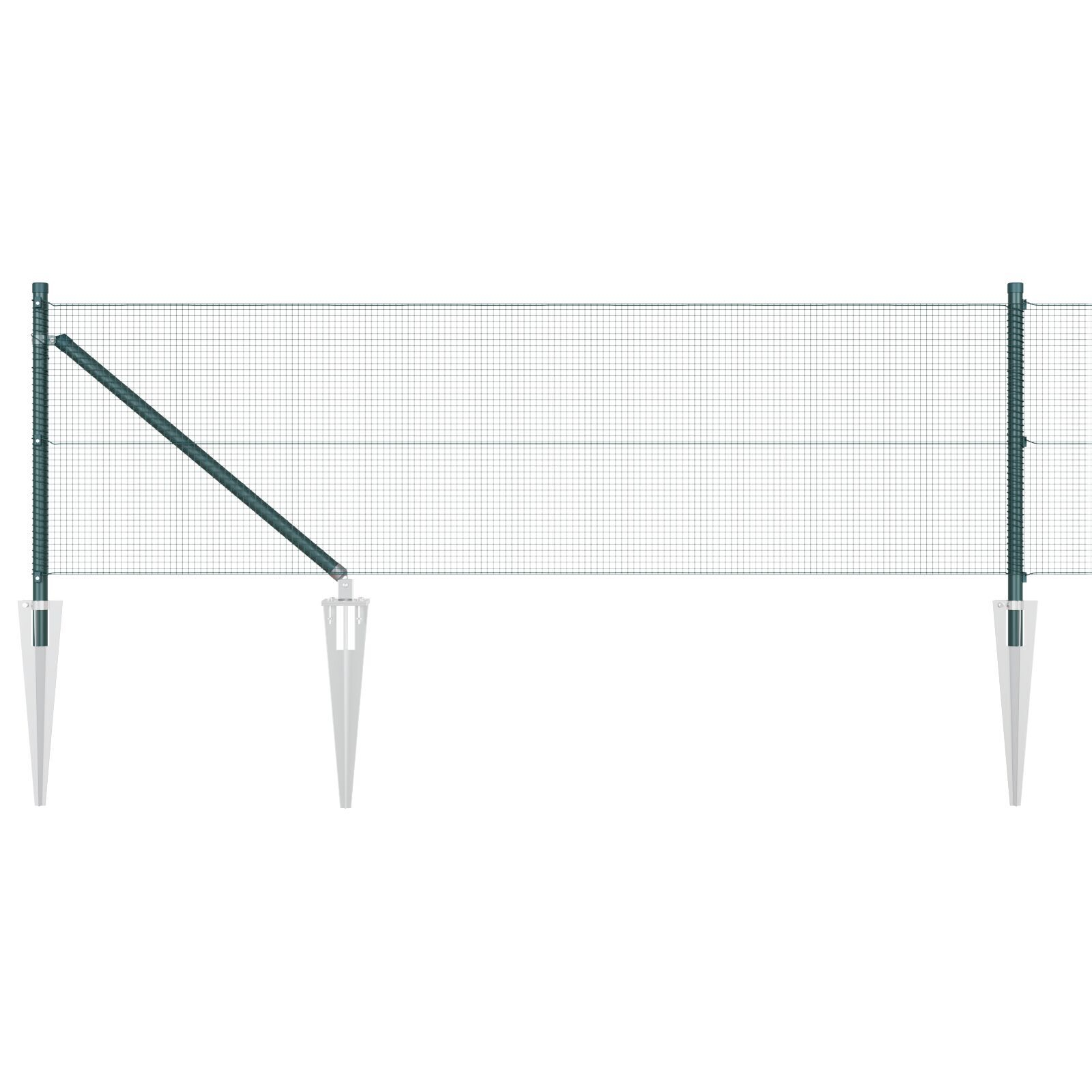 Gard din Sârmă Sudată cu 7 Țăruși Verde 0.6x10 m Oțel GartenMobel Dekor