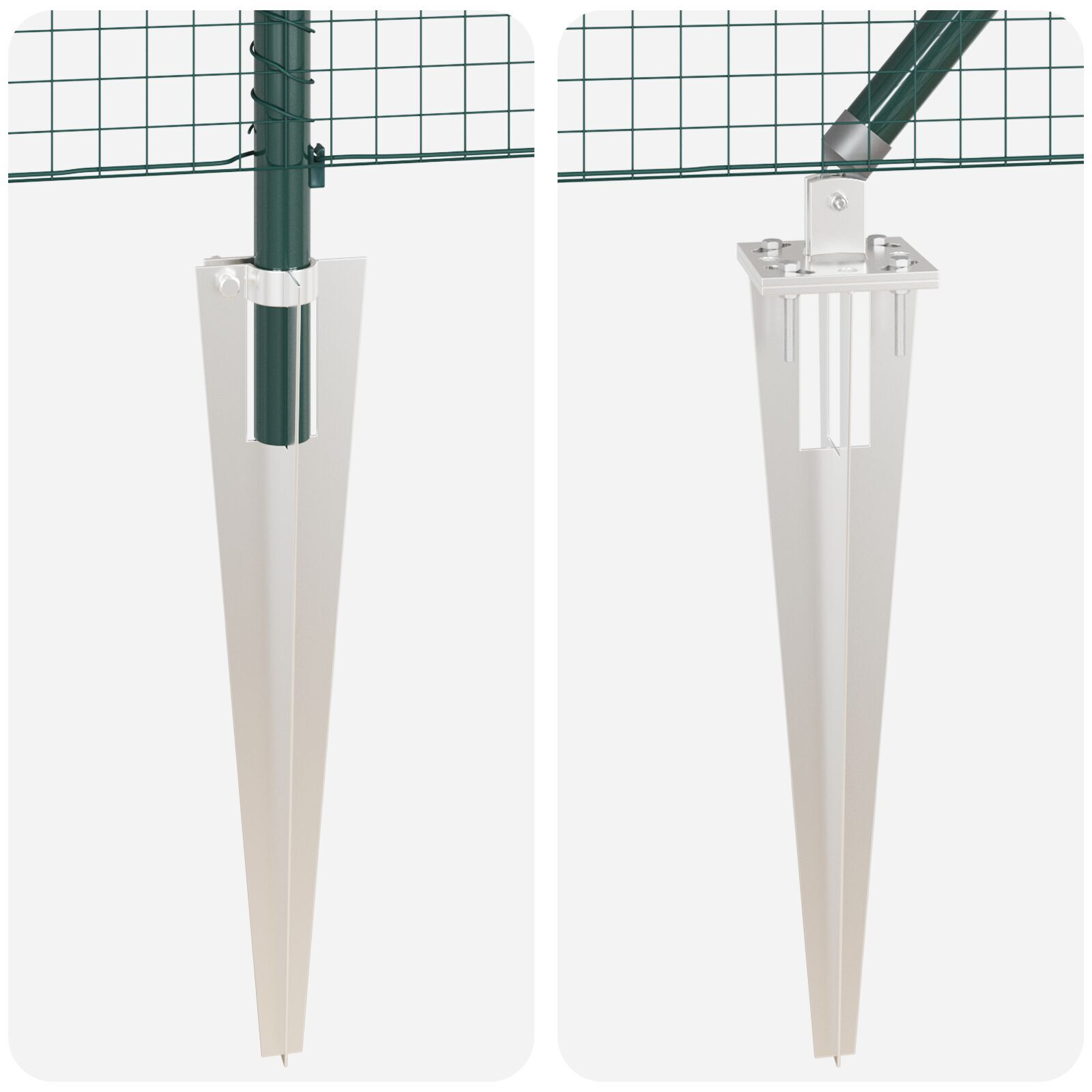 Gard din sârmă sudată cu 7 stâlpi înfipți Verde 1.6x10 m Oțel GartenMobel Dekor