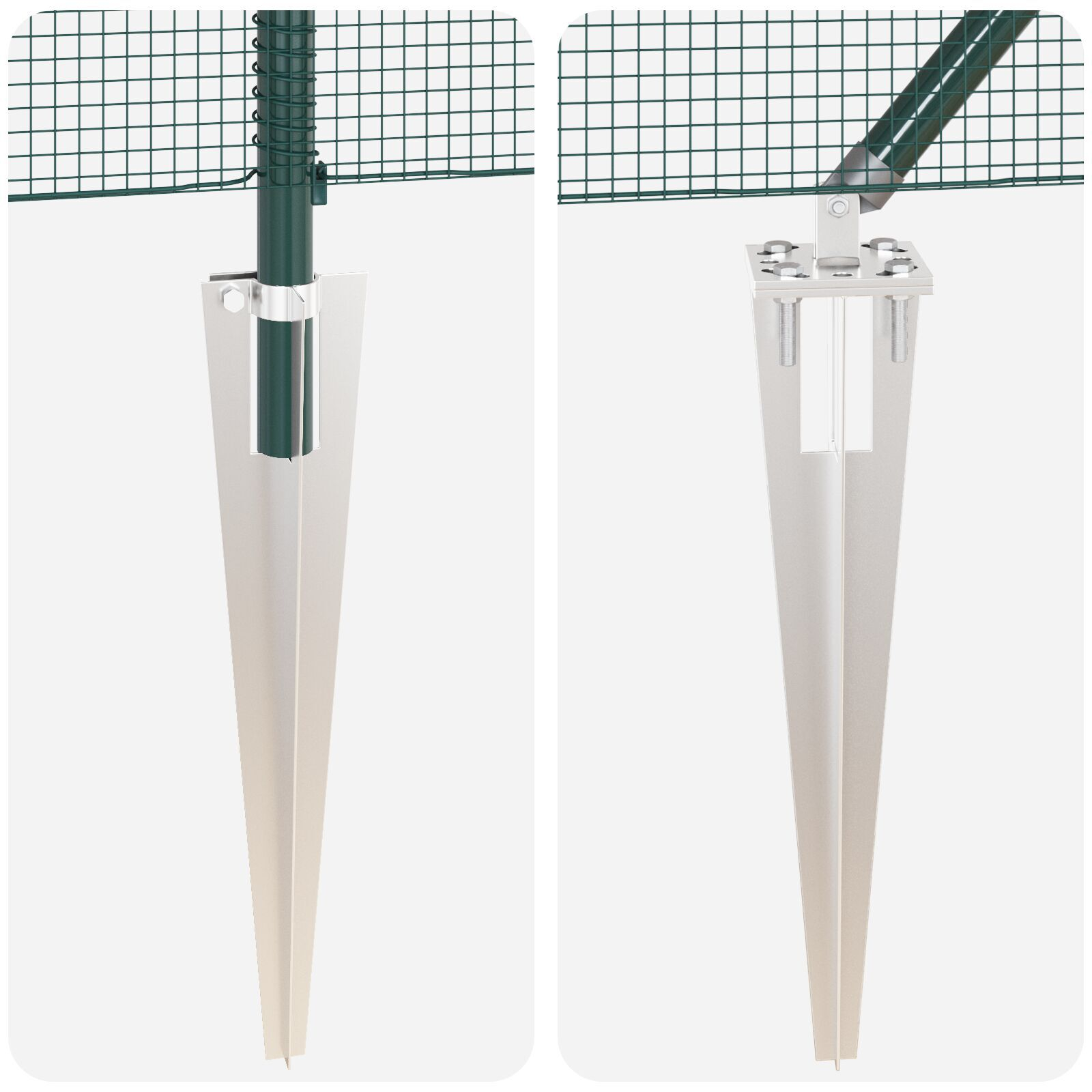 Set de stâlpi de gard Set de 2 Verde Metal acoperit cu PVC GartenMobel Dekor