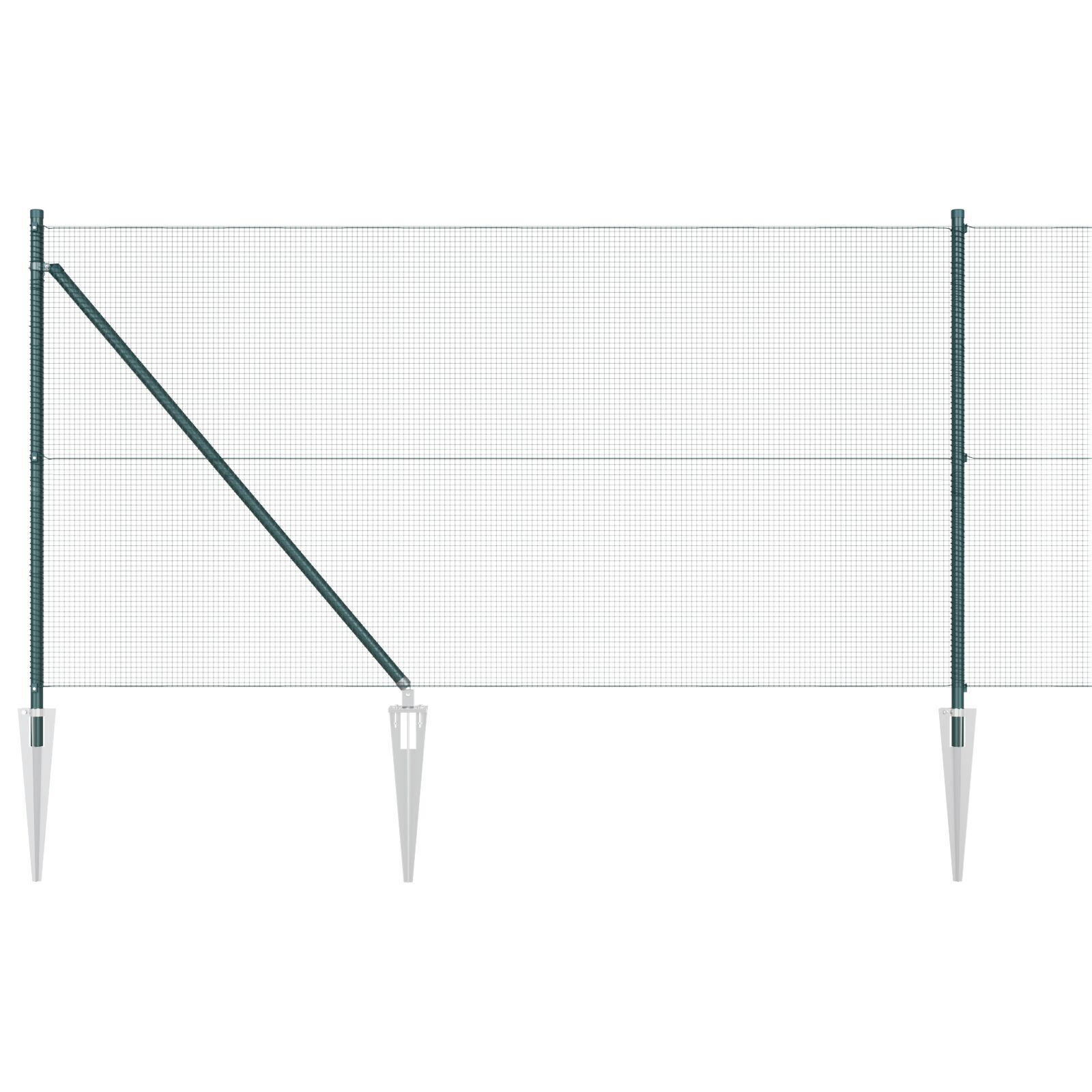 Set de stâlpi de gard Set de 2 Verde Metal acoperit cu PVC GartenMobel Dekor