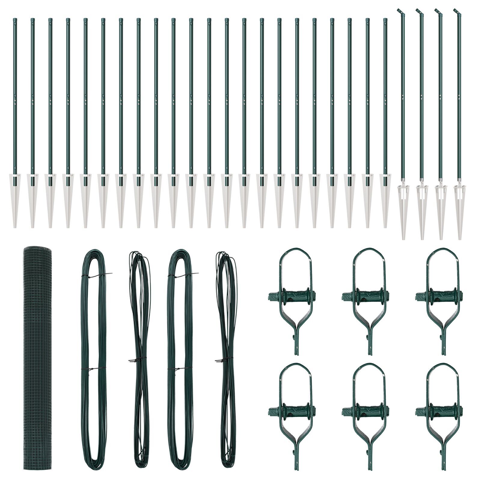 Gard cu Sârmă Sudată cu 13 Piloni Spike Verde 1.2x50 m Oțel GartenMobel Dekor