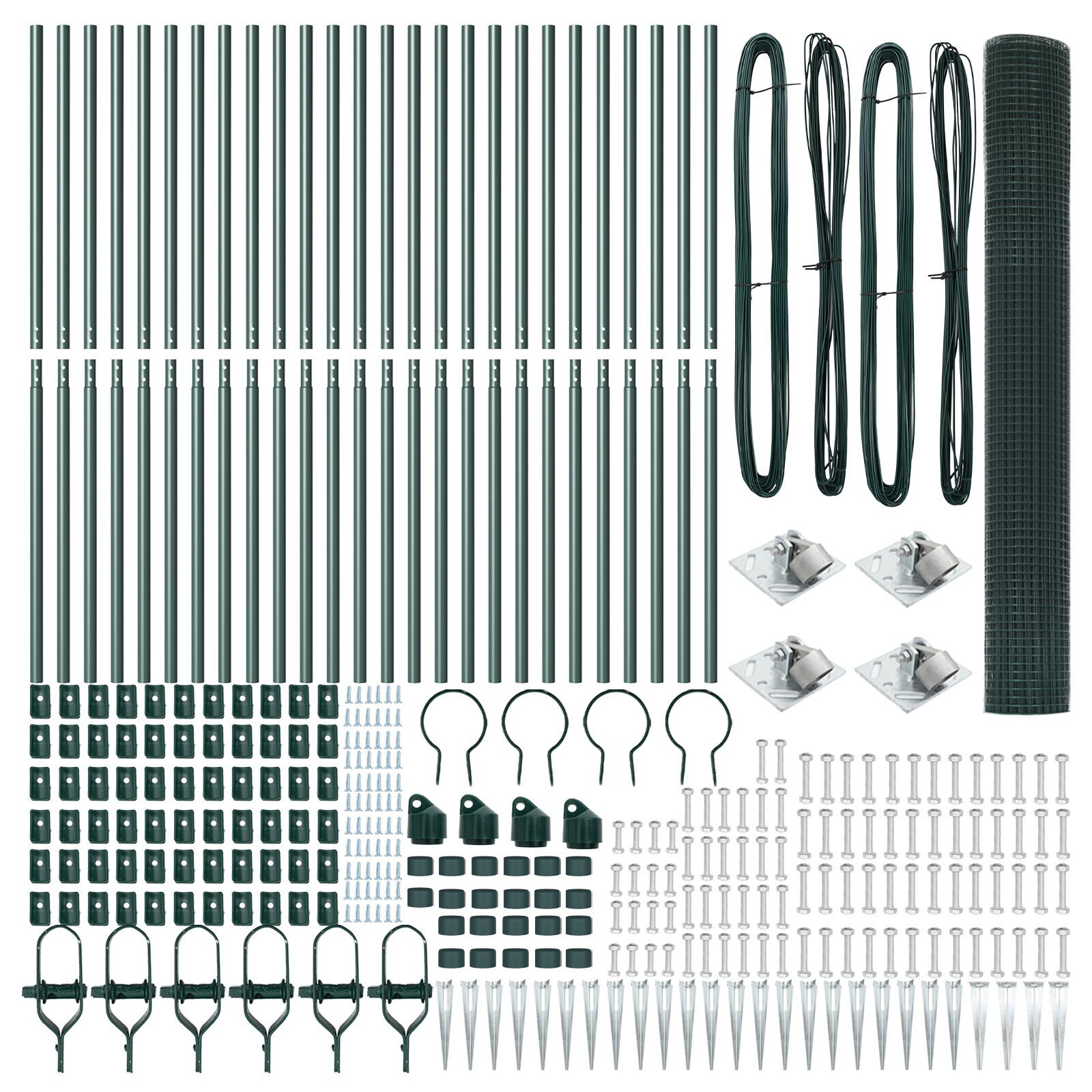 Gard cu Sârmă Sudată cu 13 Piloni Spike Verde 1.2x50 m Oțel GartenMobel Dekor