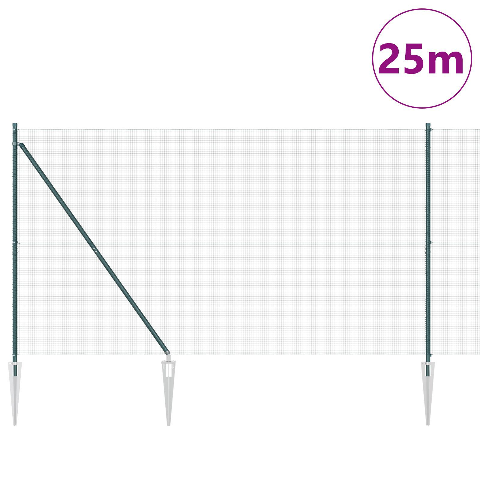 Gard din Fier Sudat cu 13 Piroane Verzi 1.6 x 2.5 m Oțel GartenMobel Dekor