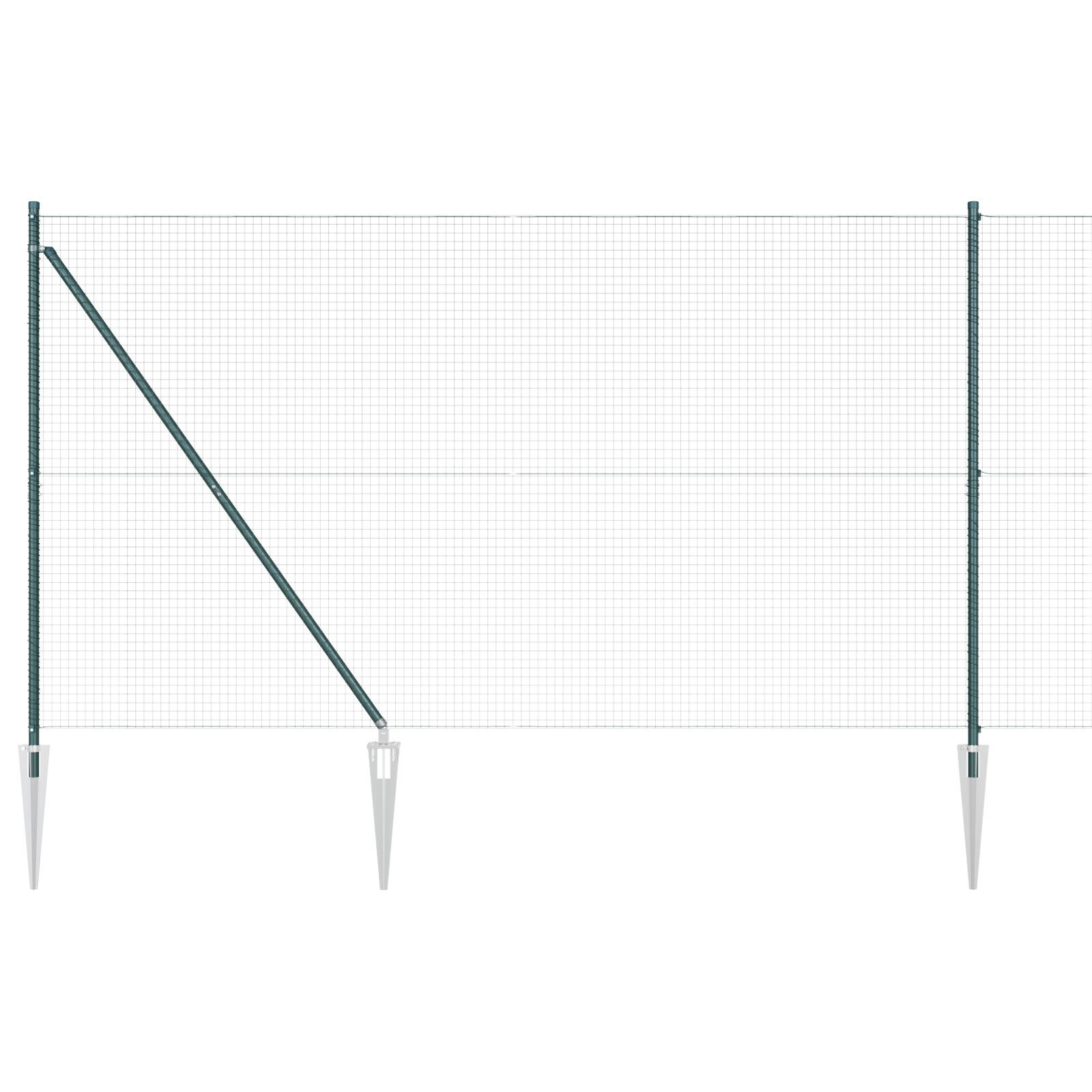 Set de Stâlpi de Împrejmuire PVC Set de 2 Verde PVC 25 x 1.5 m GartenMobel Dekor