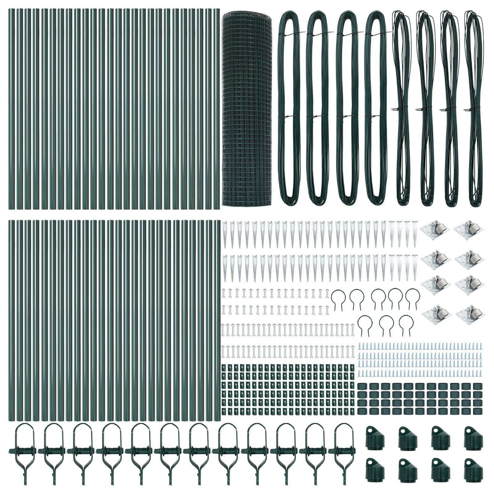 Gard din Sârmă Sudată cu 13 Stâlpi Spicați Verde 0.8x100 m Oțel GartenMobel Dekor