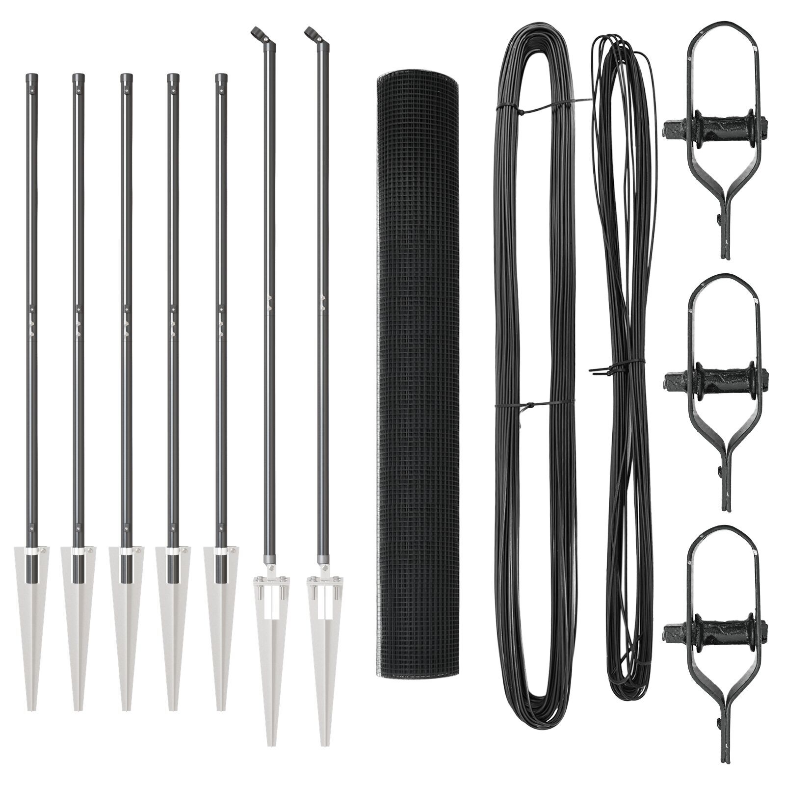 Gard din Sârmă Sudată cu 7 Stâlpi cu Cuie Gri 1.4x10 m Oțel GartenMobel Dekor