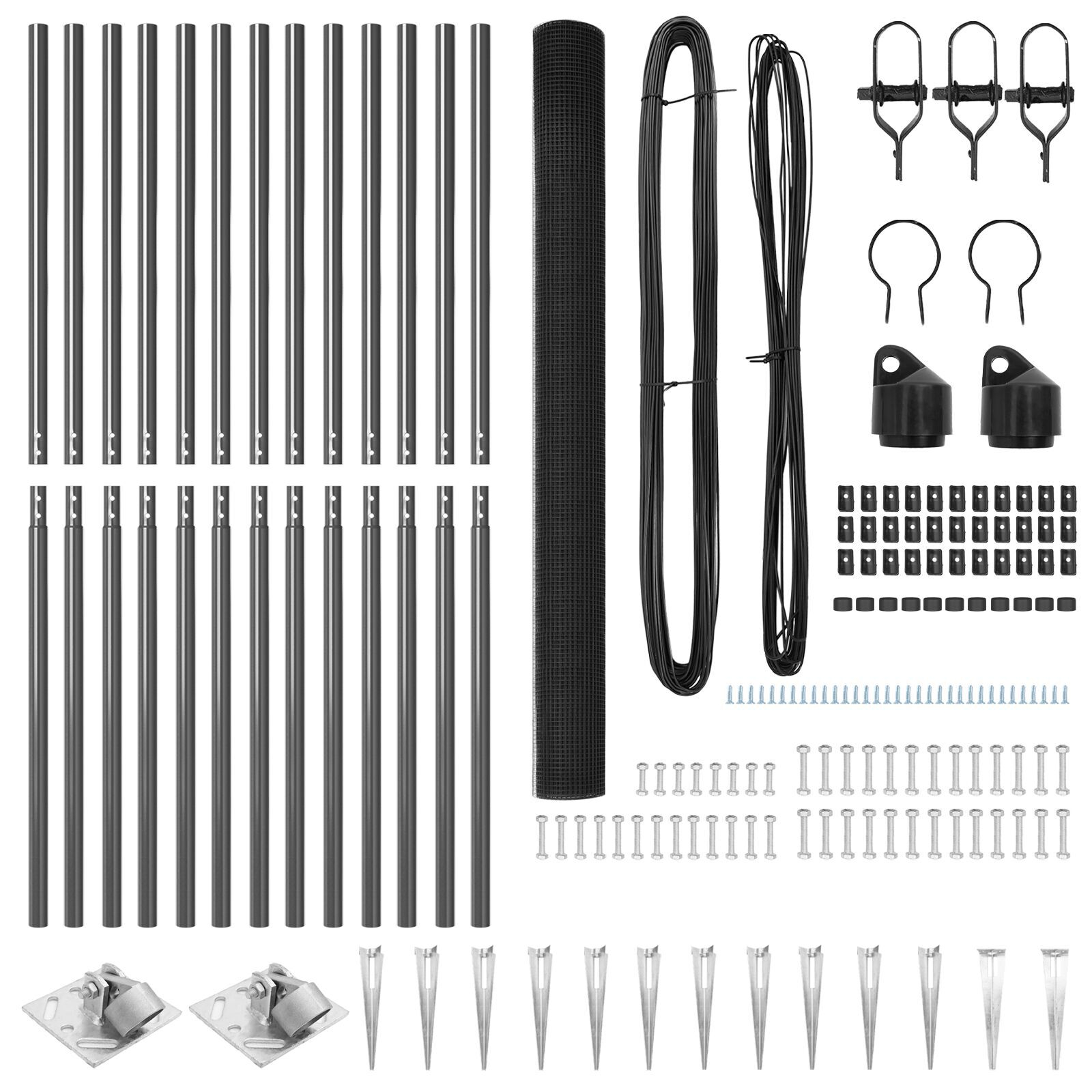Gard Din Fier Sudat cu 13 Posturi Spike Gri 1.6x25 m Oțel GartenMobel Dekor
