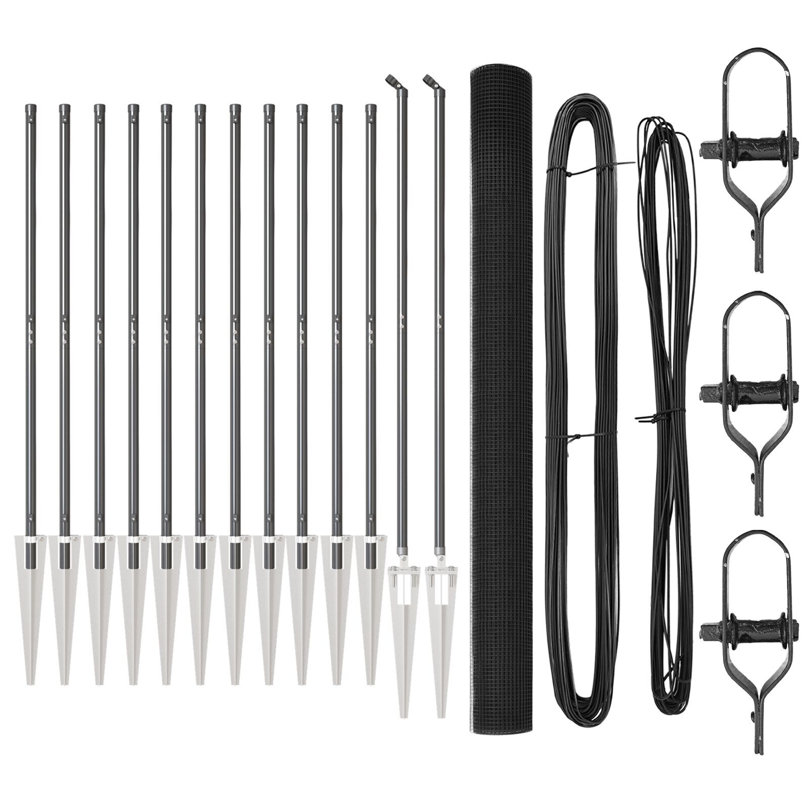 Gard Din Fier Sudat cu 13 Posturi Spike Gri 1.6x25 m Oțel GartenMobel Dekor