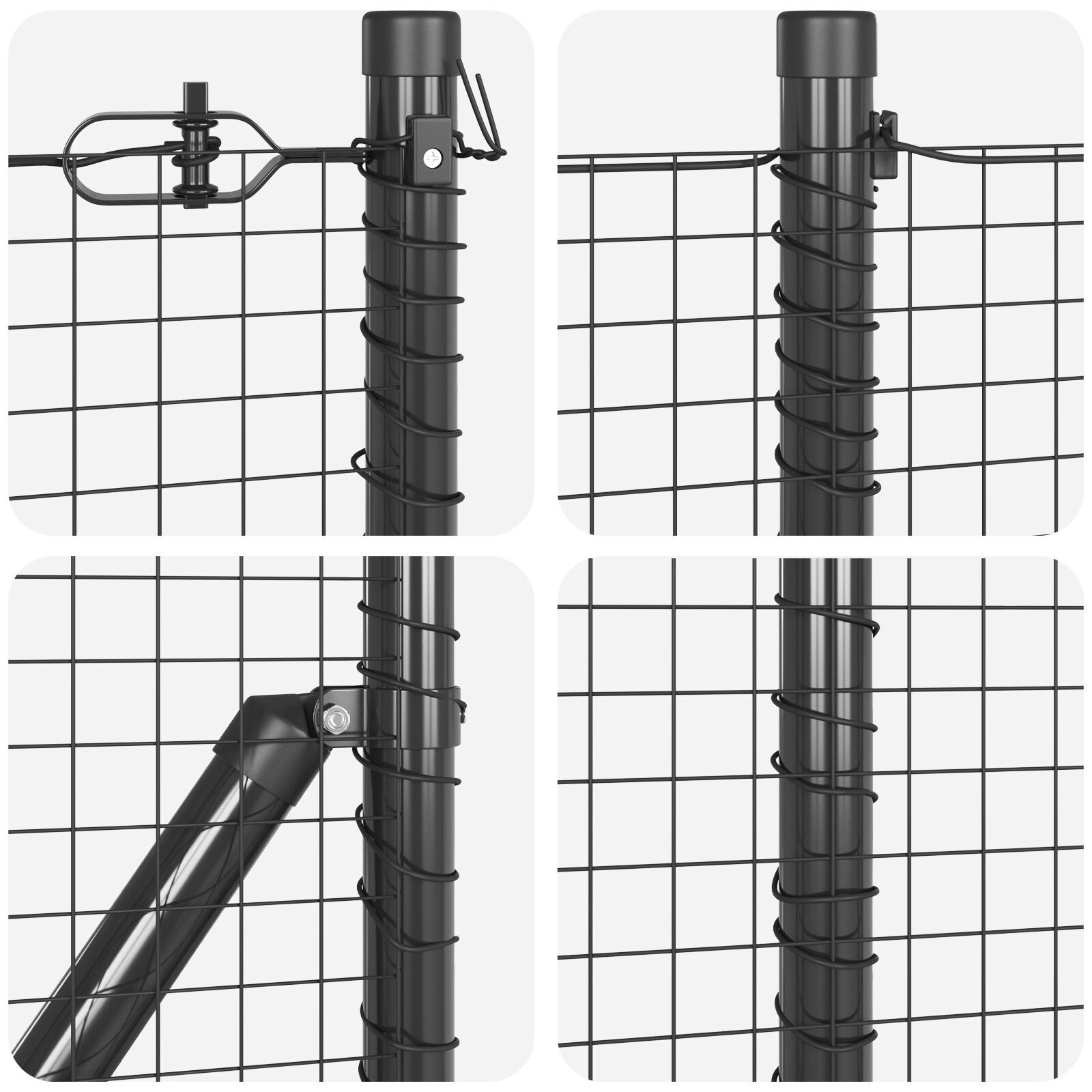 Gard din Fier Sudat cu 13 Poste cu Vârf Gri 0.4x25 m Oțel GartenMobel Dekor