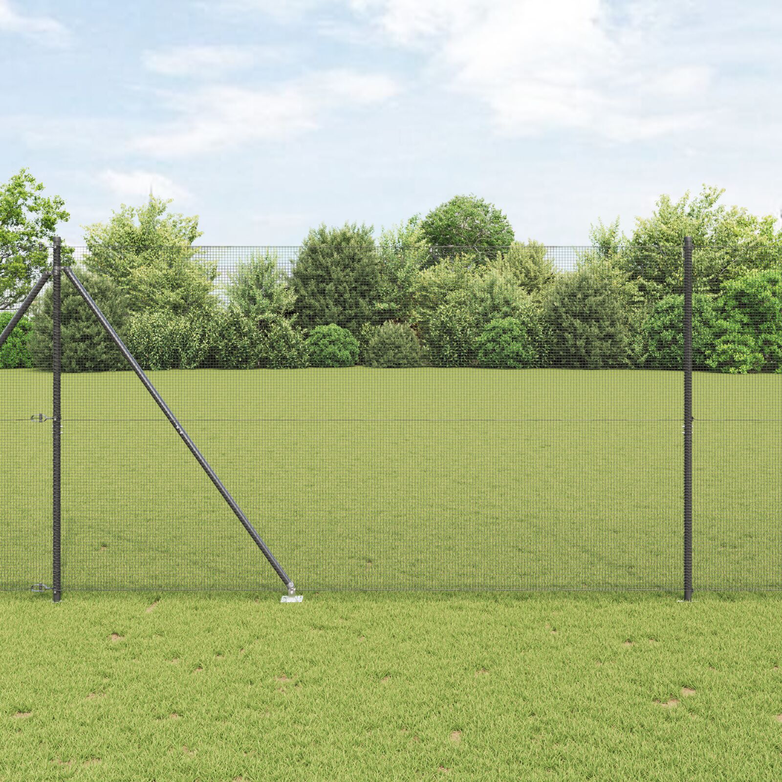 Set de Stâlpi de Gard Set de 2 Gri Oțel 25 x 1.5 m Durabil GartenMobel Dekor