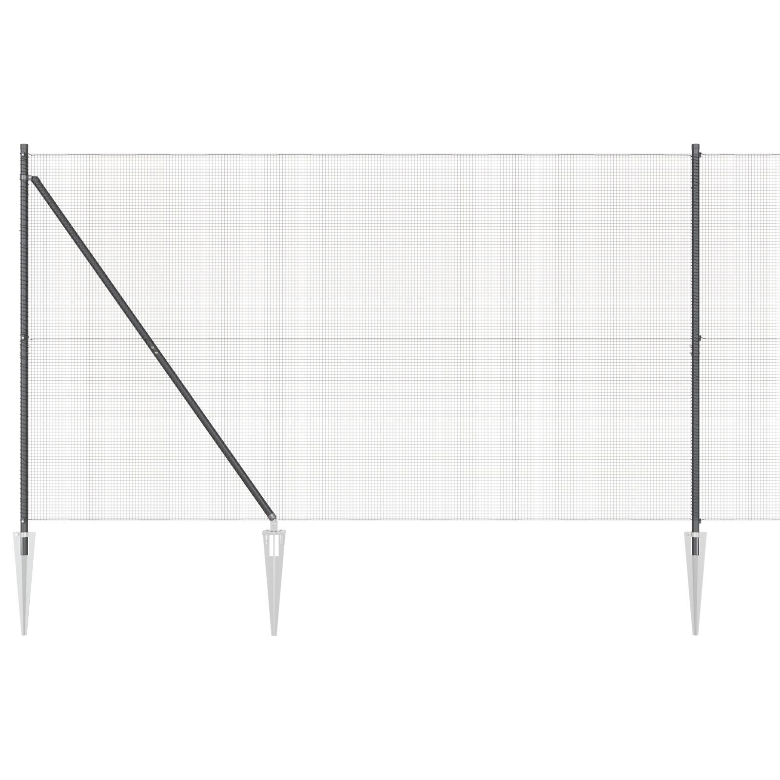 Set de Stâlpi de Gard Set de 2 Gri Oțel 25 x 1.5 m Durabil GartenMobel Dekor