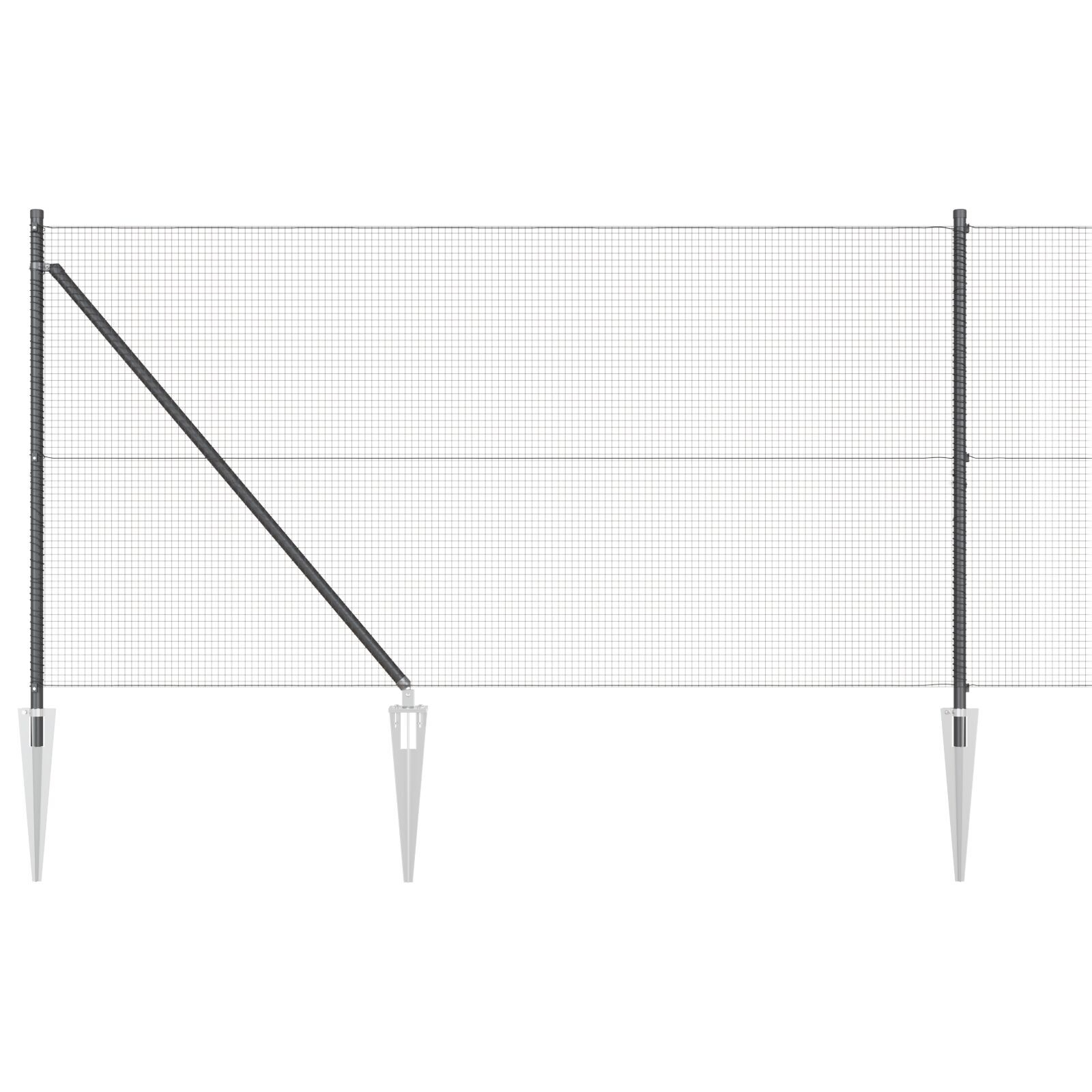 Set de Stâlpi de Gard Set de 2 Gri Plastic 25 x 1 m Simplu GartenMobel Dekor