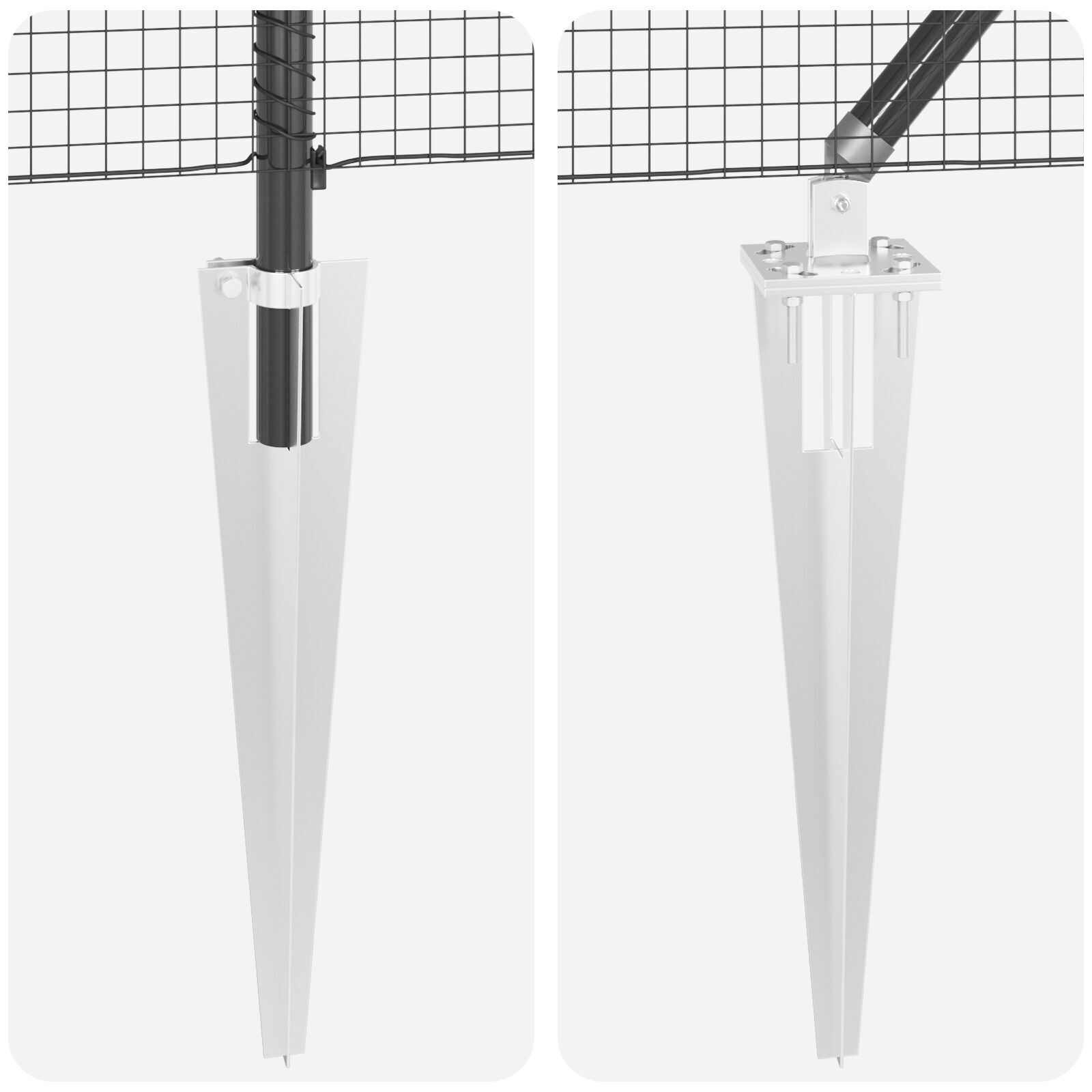 Gard de Sârmă Sudată cu 13 Stâlpi de Spike Gri 1.4x50 m Oțel GartenMobel Dekor