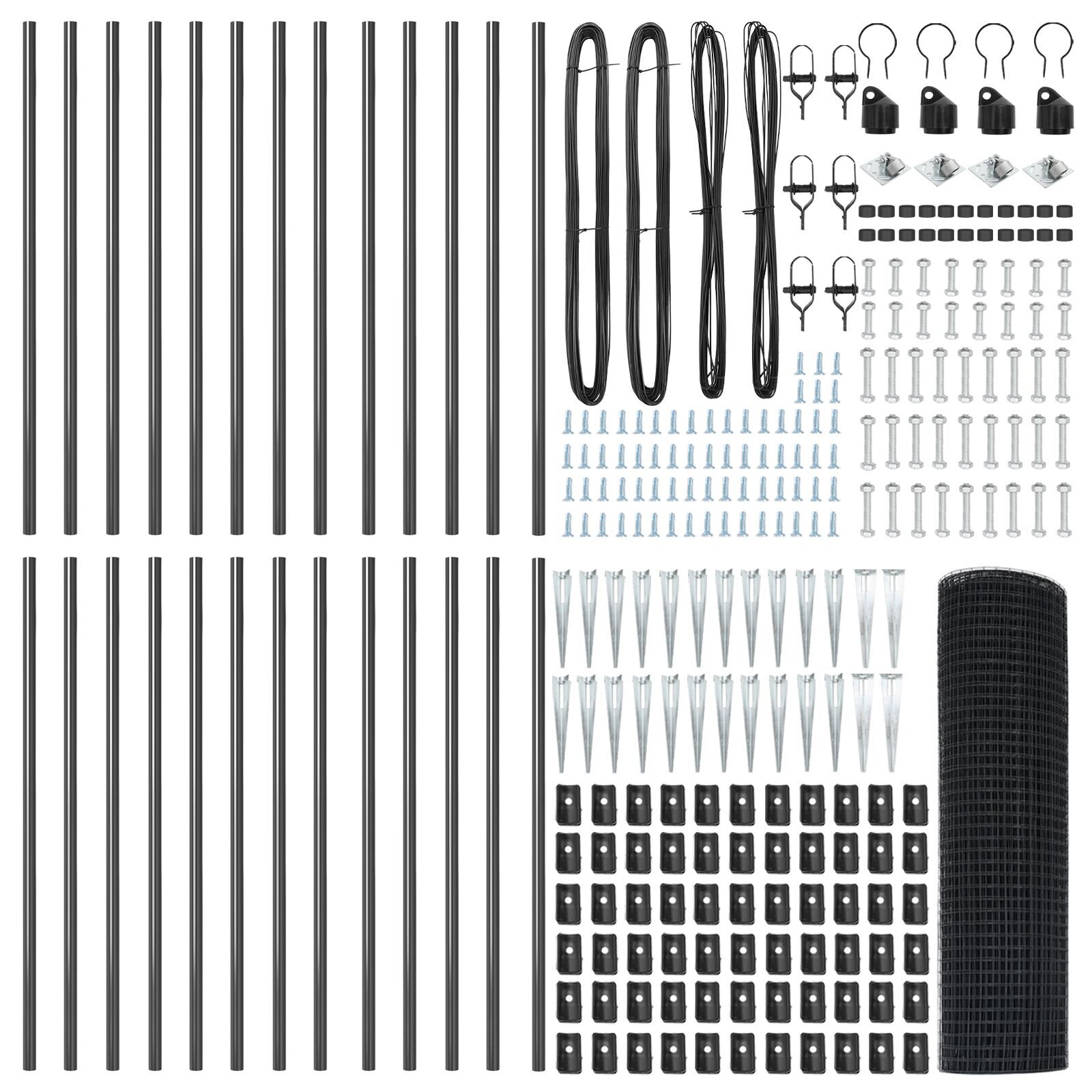 Gard din Sârmă Sudată cu 13 Stâlpi Spike Gri 1x50 m Oțel GartenMobel Dekor