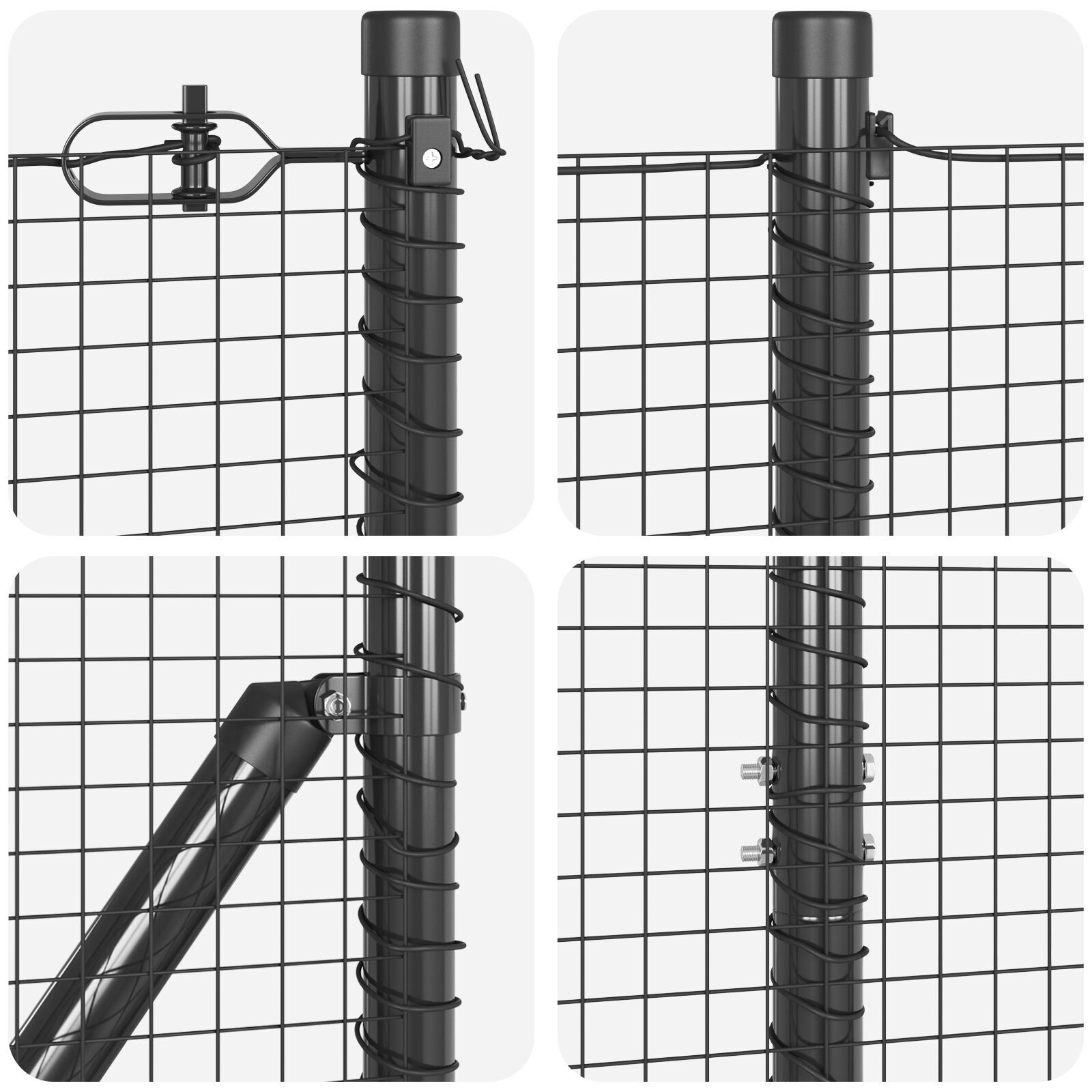 Gard din metal sudat cu 13 stâlpi cu vârf Gri 1,2x50 m Oțel GartenMobel Dekor