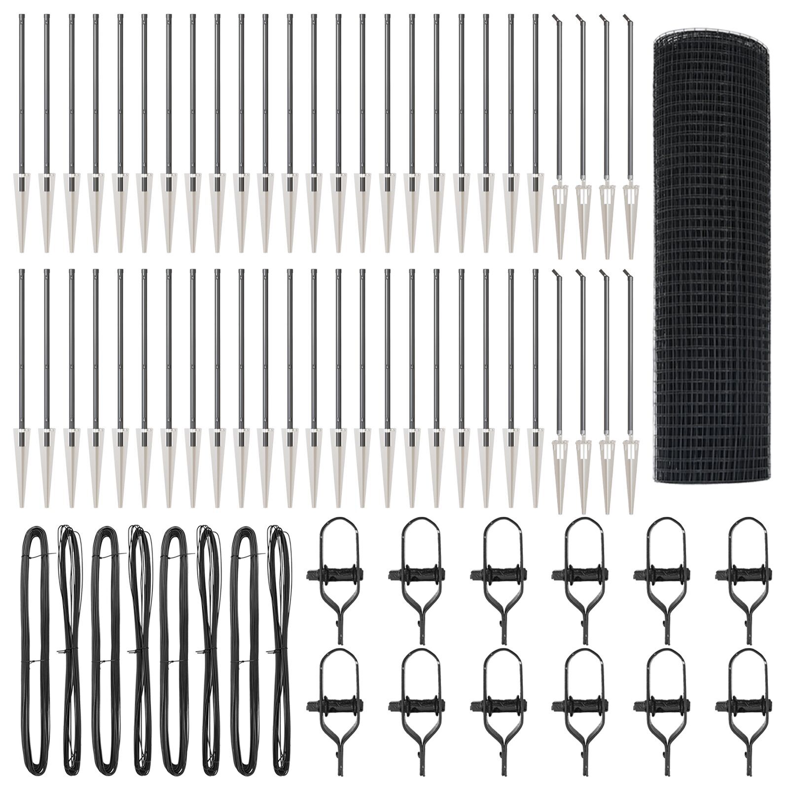 Gard din sârmă sudată cu 13 țevi cu vârf Gri 1x100 m Oțel GartenMobel Dekor