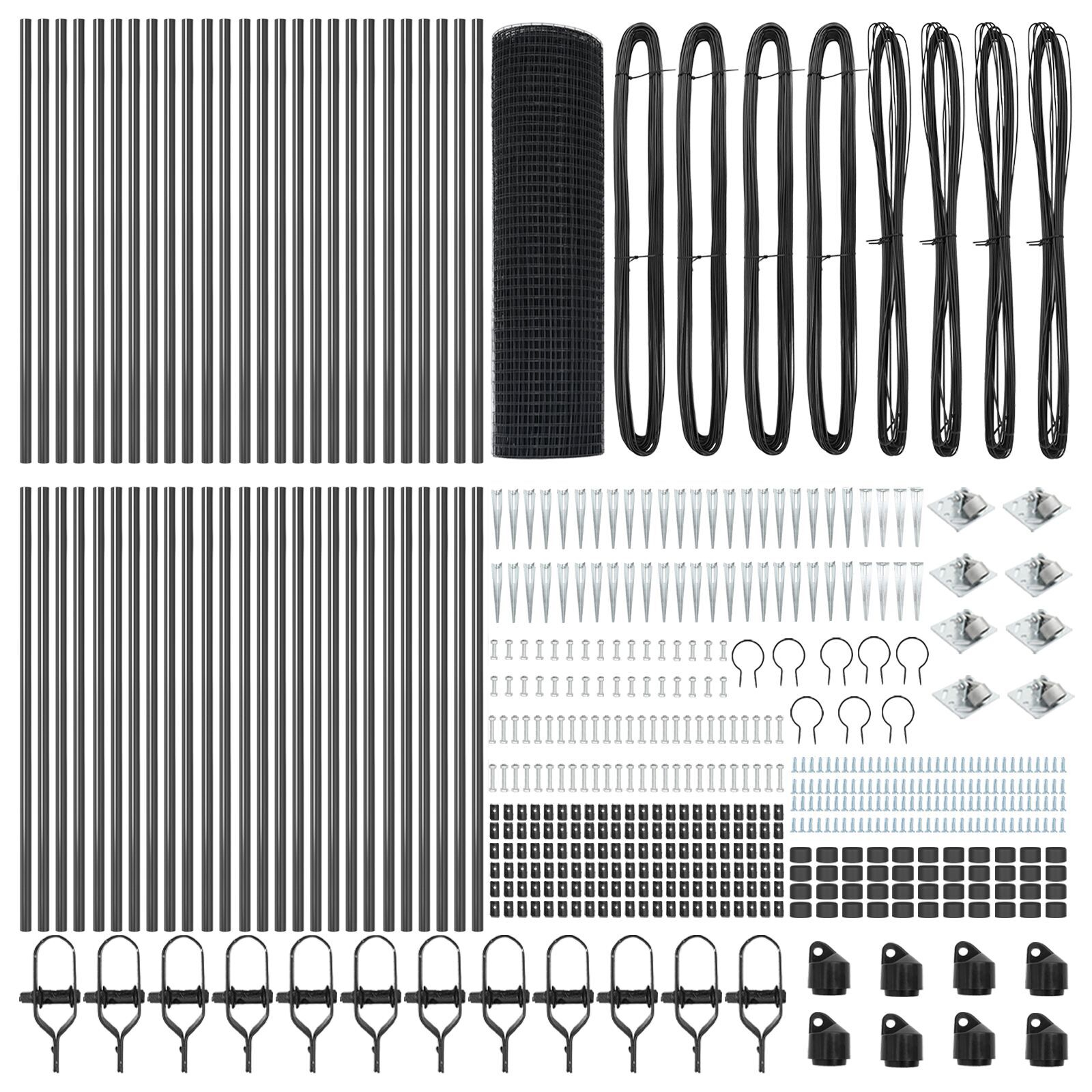 Gard din sârmă sudată cu 13 țevi cu vârf Gri 1x100 m Oțel GartenMobel Dekor