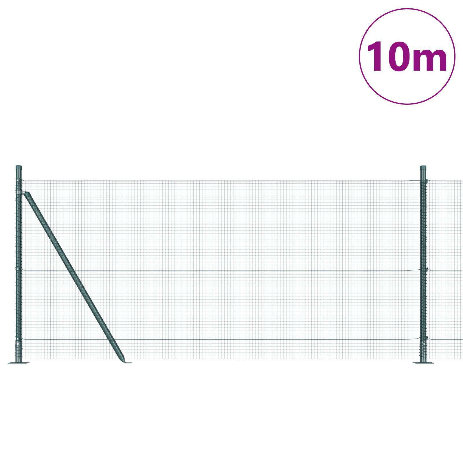 Set Stâlpi Gard Set de 2 Verde Metal 10 x 1 m Durabil GartenMobel Dekor