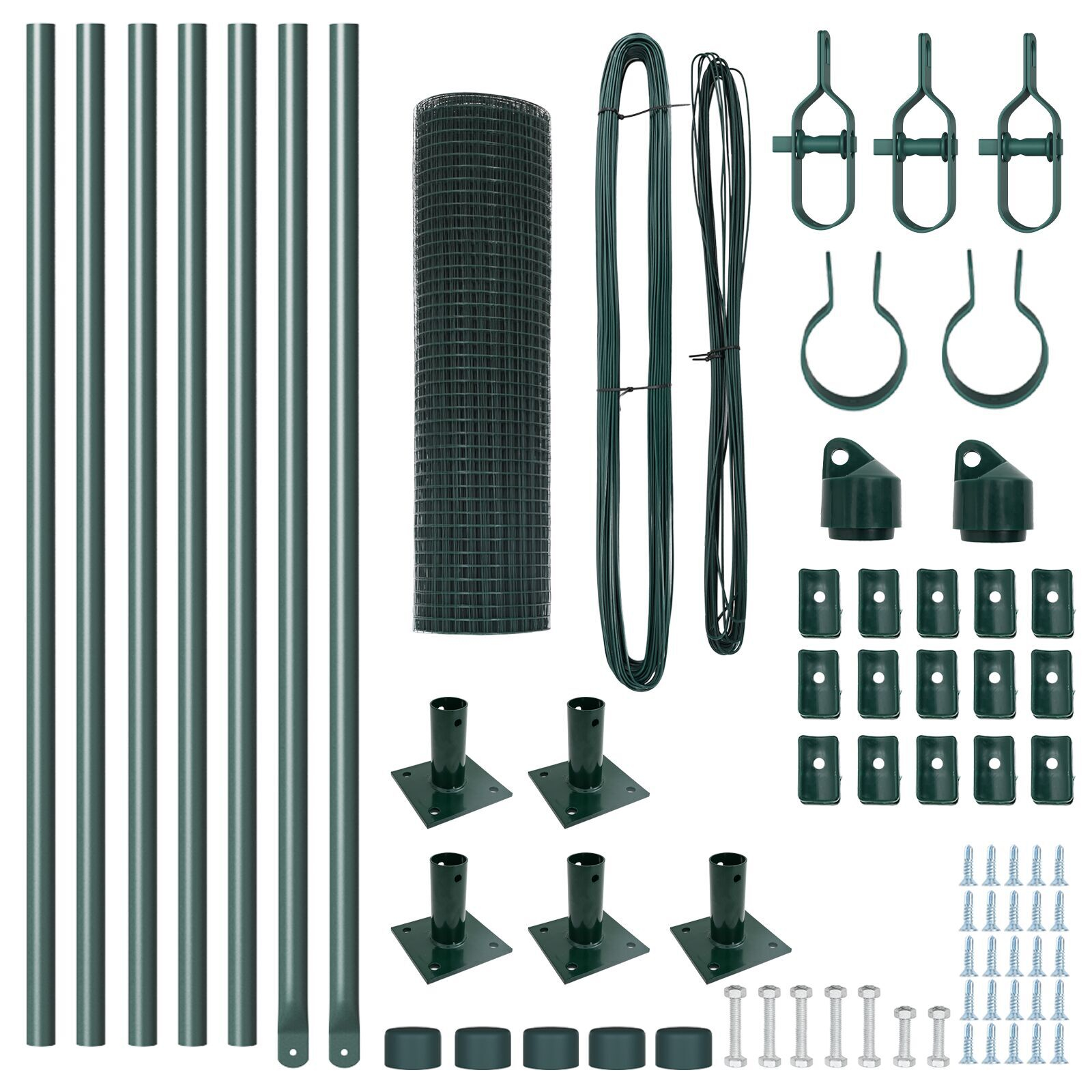 Set de Stâlpi din Metal Set de 2 Verde Metal 10 m Durabil GartenMobel Dekor