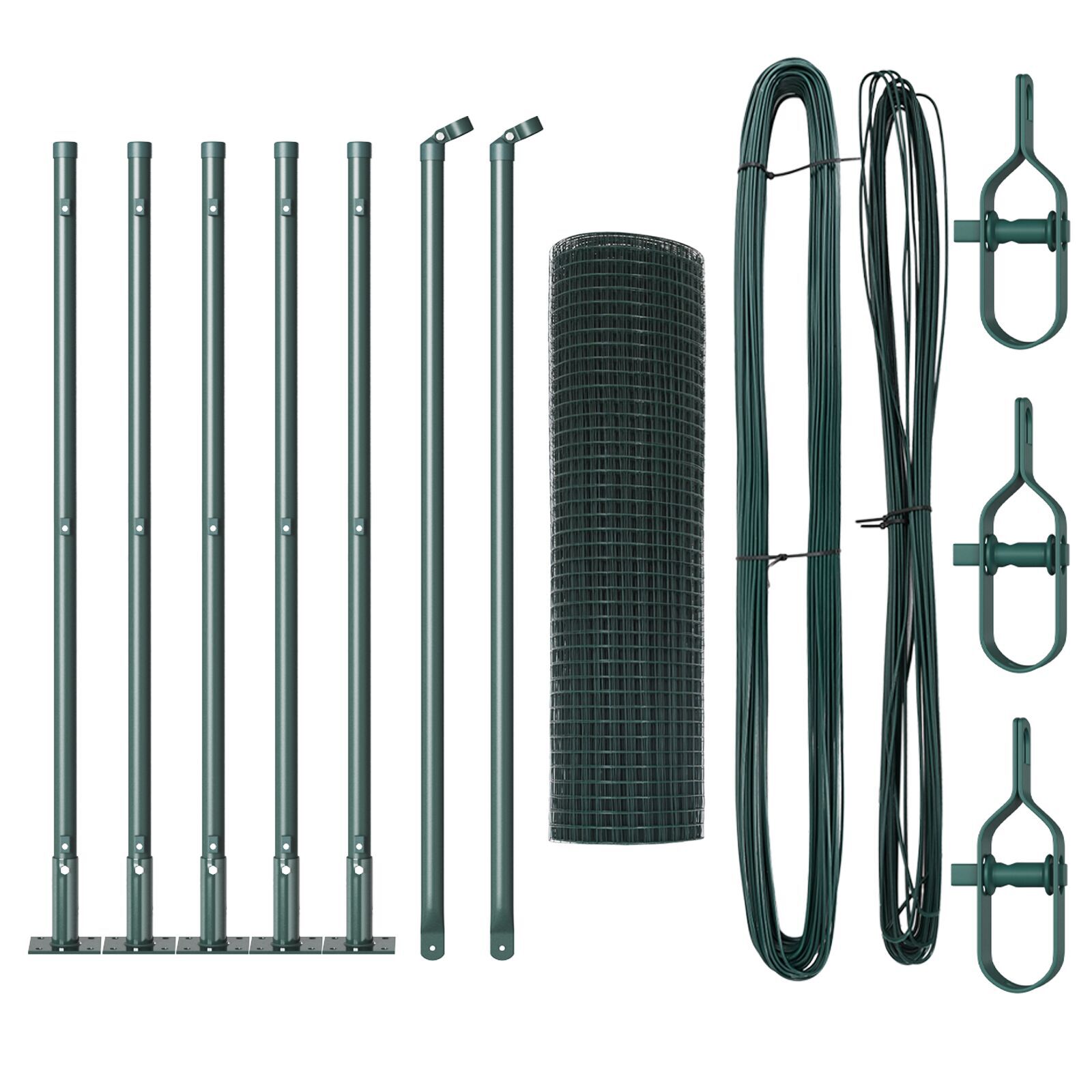 Set de Stâlpi din Metal Set de 2 Verde Metal 10 m Durabil GartenMobel Dekor