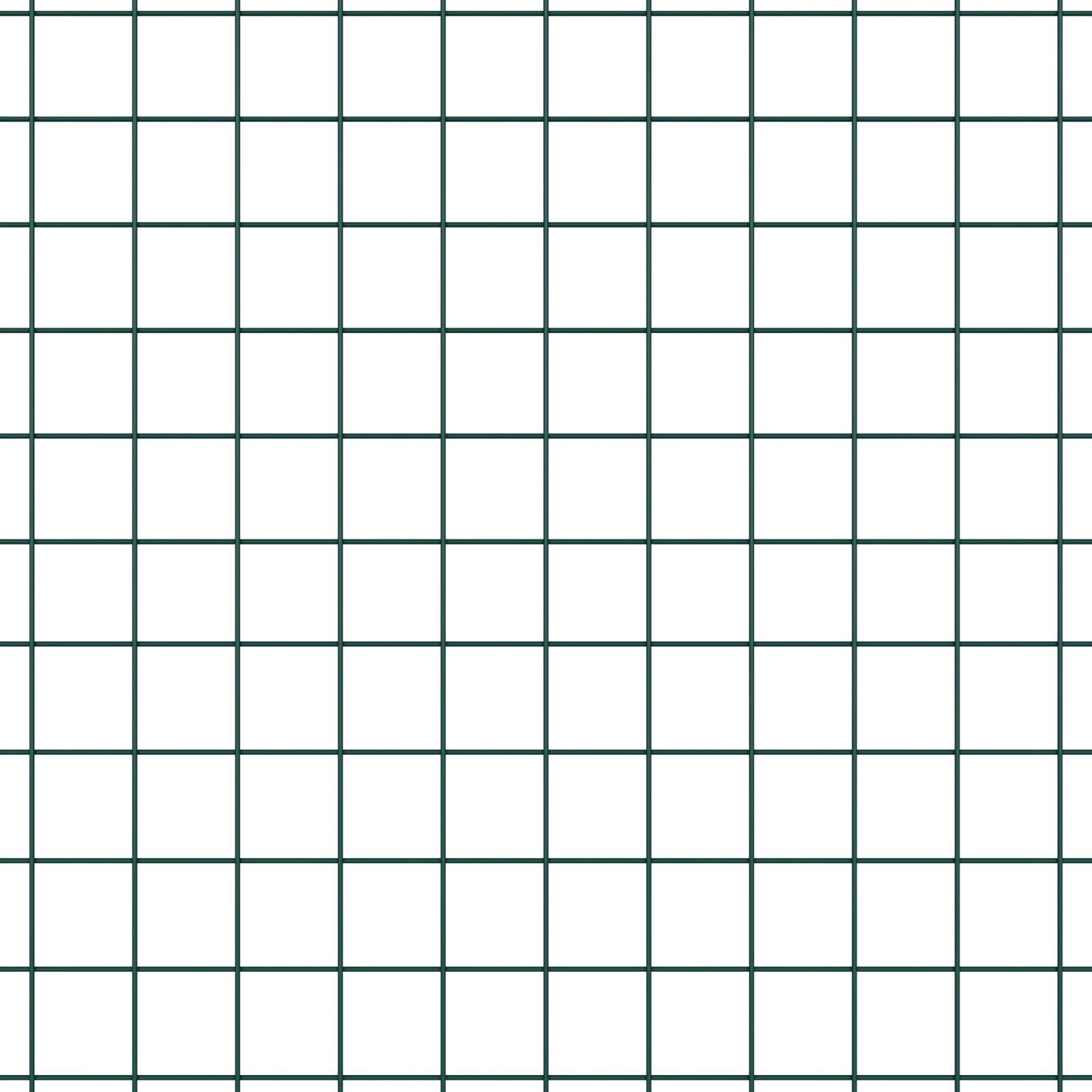 Gard cu Plasă Sudată cu 13 Stâlpi Flansa Verde 1.6x25 m Oțel GartenMobel Dekor