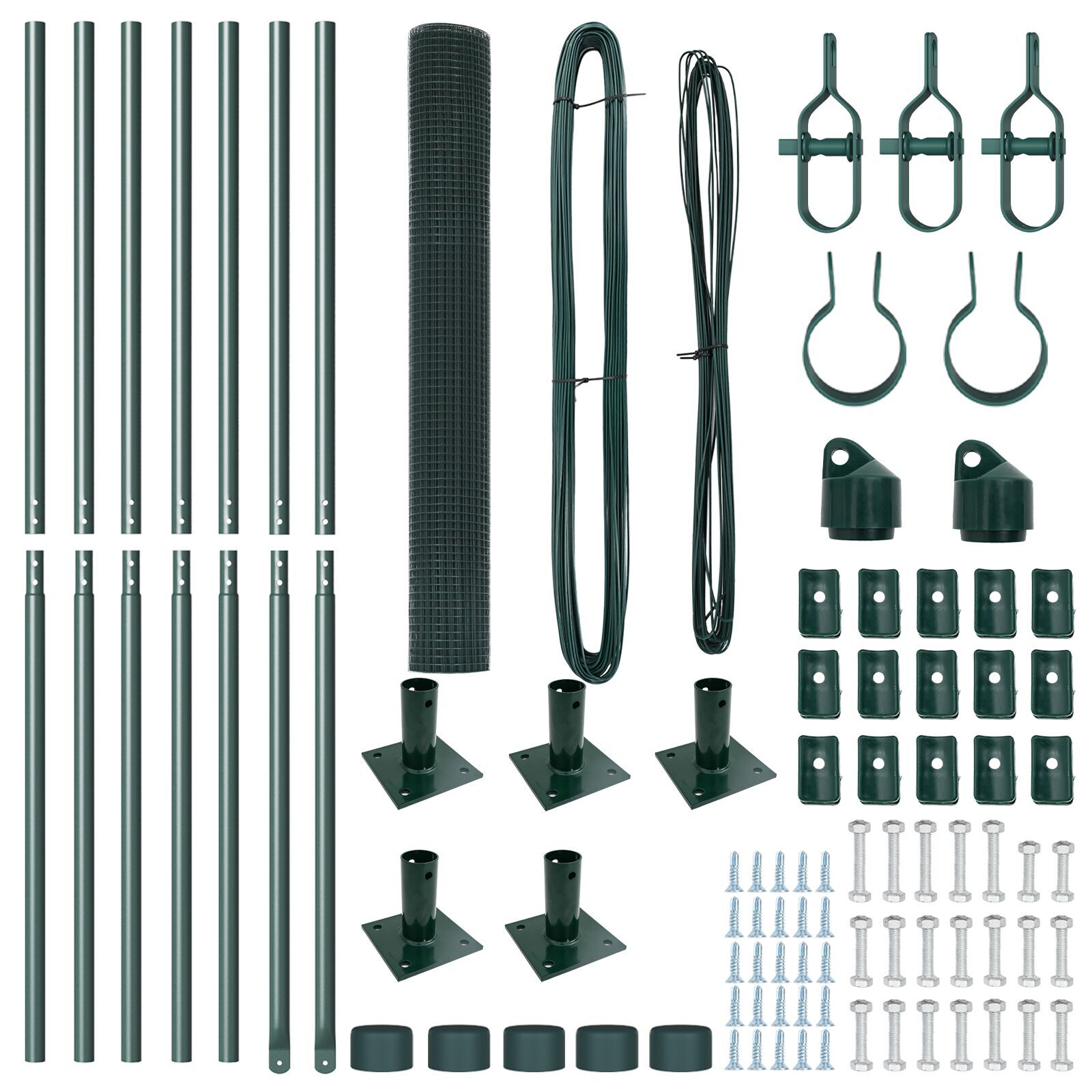 Set de Stâlpi de Gard Set de 2 Verde Metal cu strat de plastic GartenMobel Dekor