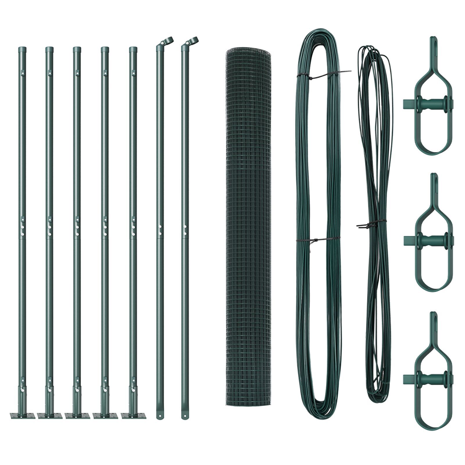 Set de Stâlpi de Gard Set de 2 Verde Metal cu strat de plastic GartenMobel Dekor