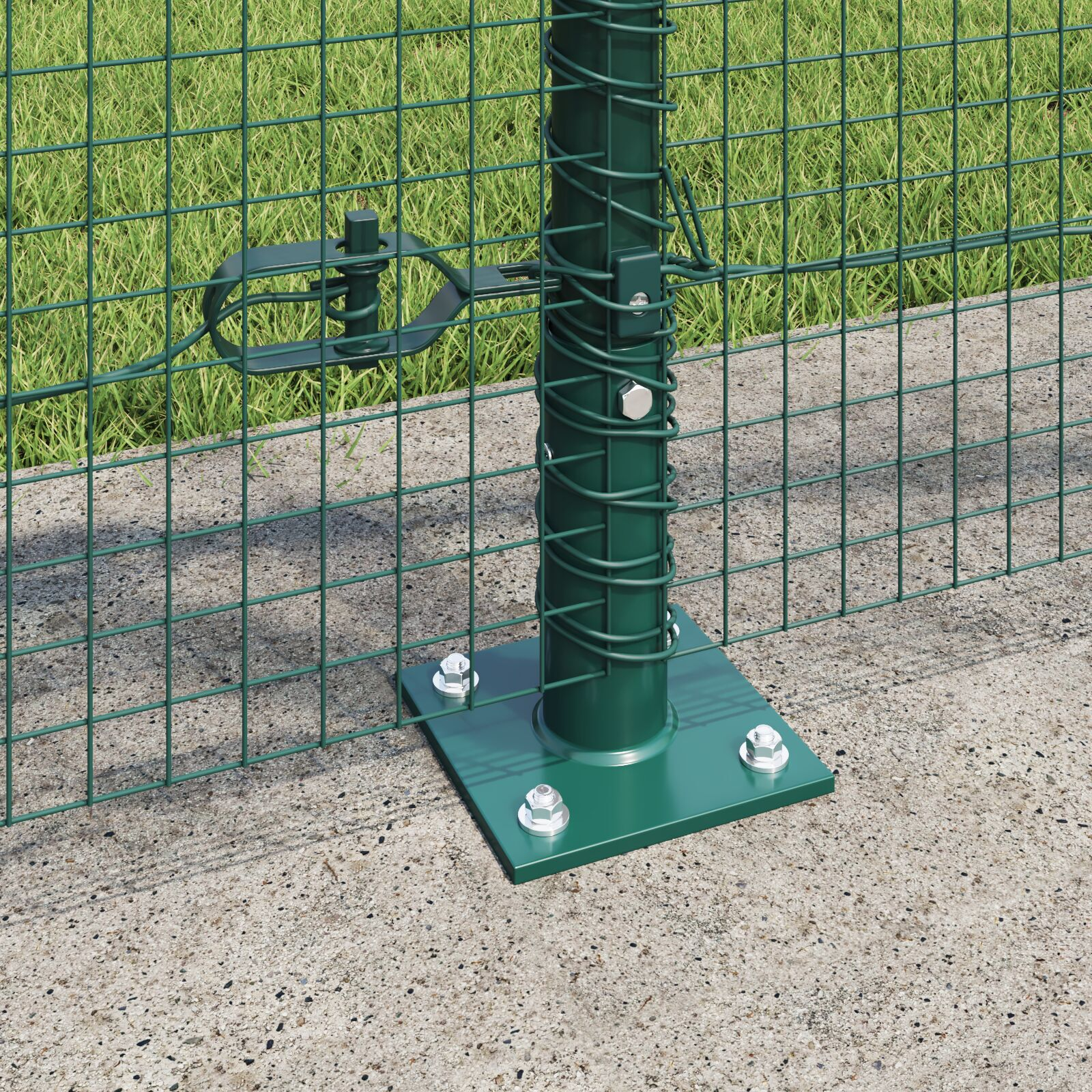 Set de Stâlpi de Împrejmuire din Oțel Set de 2 Verde GartenMobel Dekor