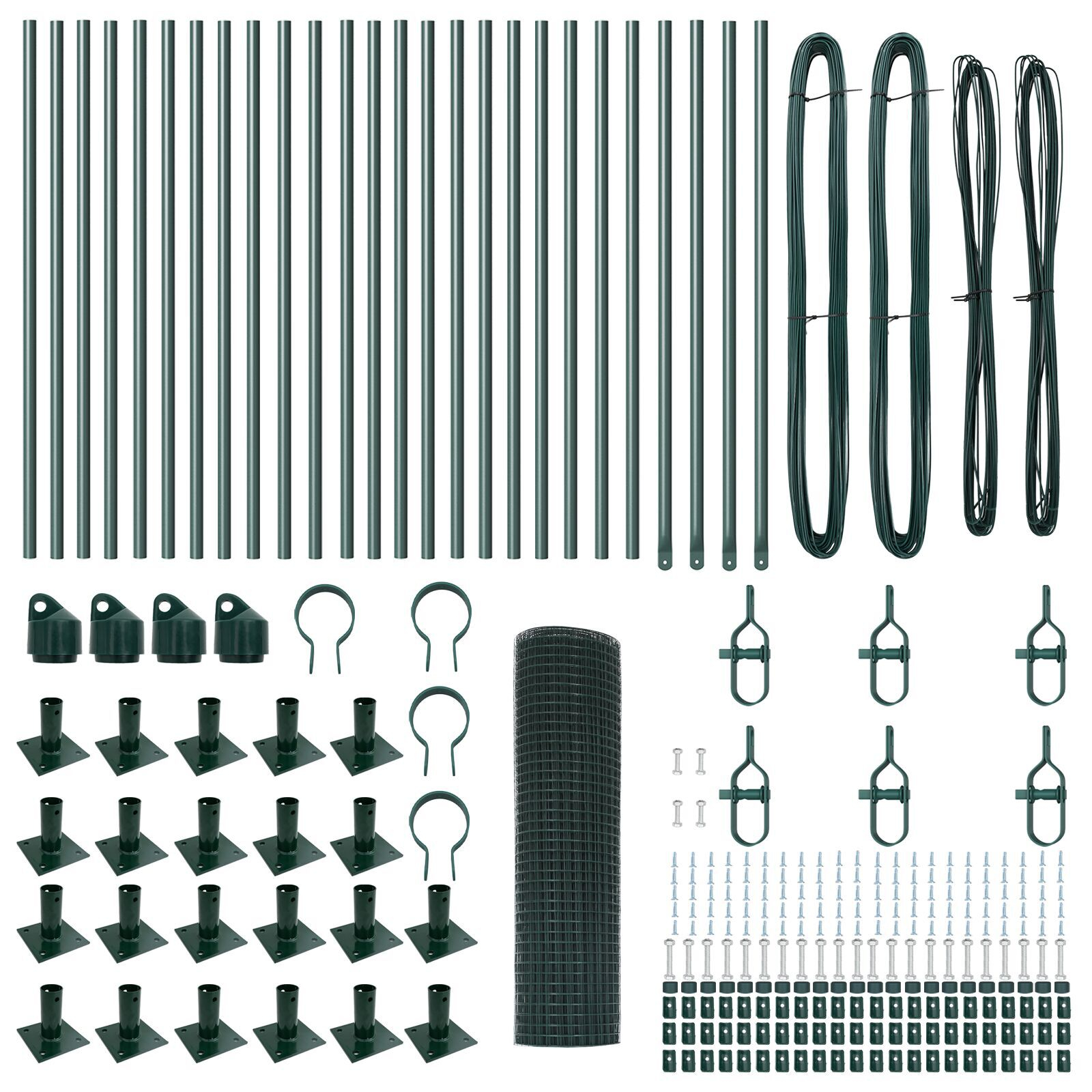 Gard cu sârmă sudată cu 13 posturi flansate Verde 0.8x50 m Oțel GartenMobel Dekor