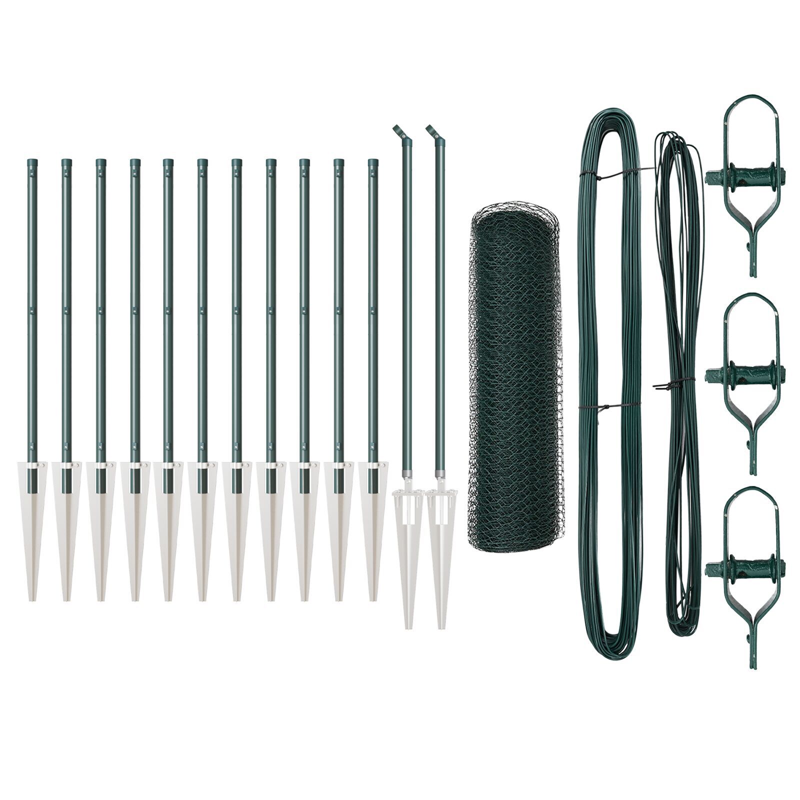 Set de Gard Set de 2 Verde pădure Metal acoperit cu plastic GartenMobel Dekor