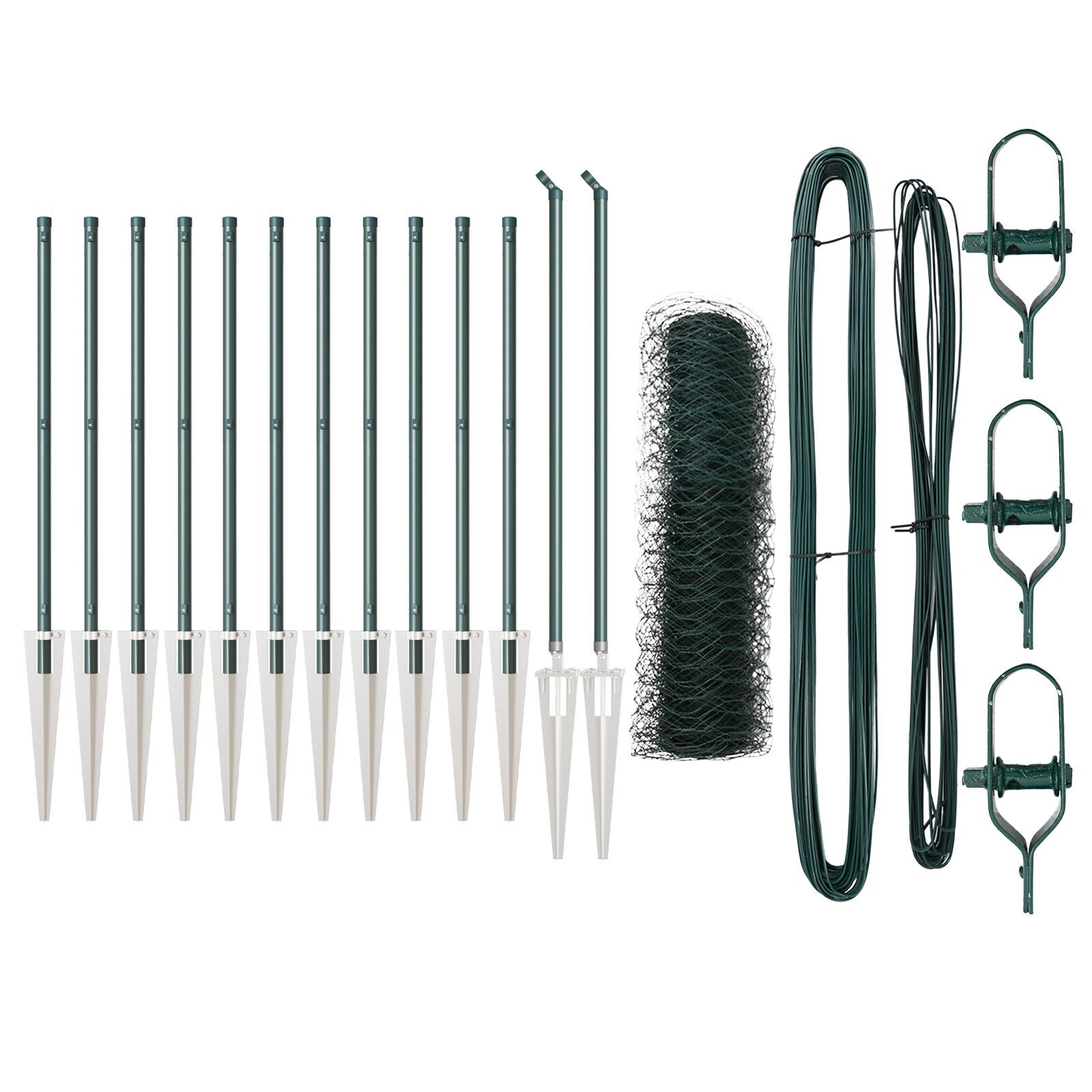 Set de garduri Set de 2 Verde pădure Oțel galvanizat 25 x 0.5 m GartenMobel Dekor