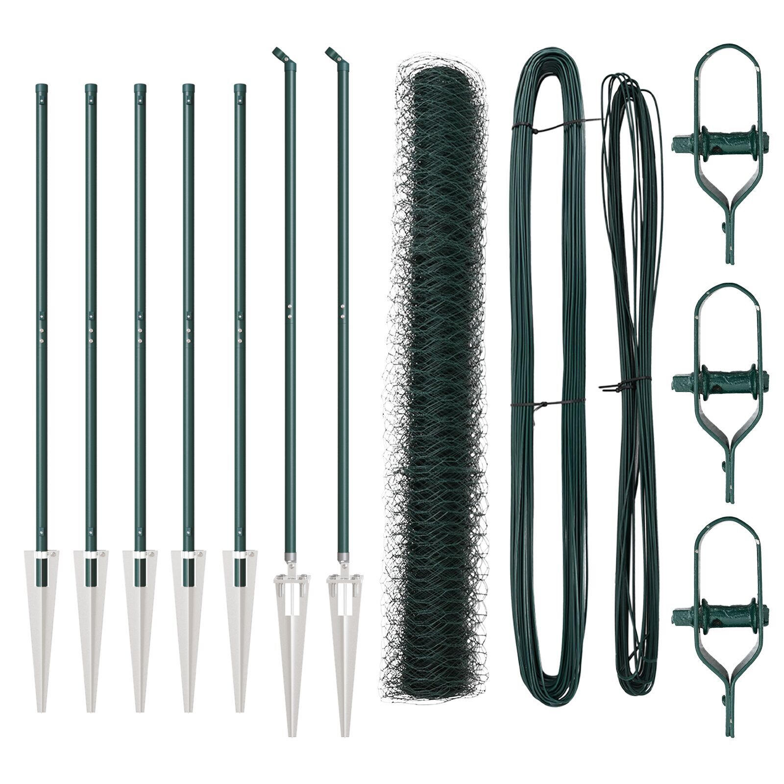 Gard Hexagonal Verde 1.4x10 m Oțel, Stâlpi de Gard cu Vârf 7 buc Ø32 mm 160 cm Oțel Galvanizat GartenMobel Dekor