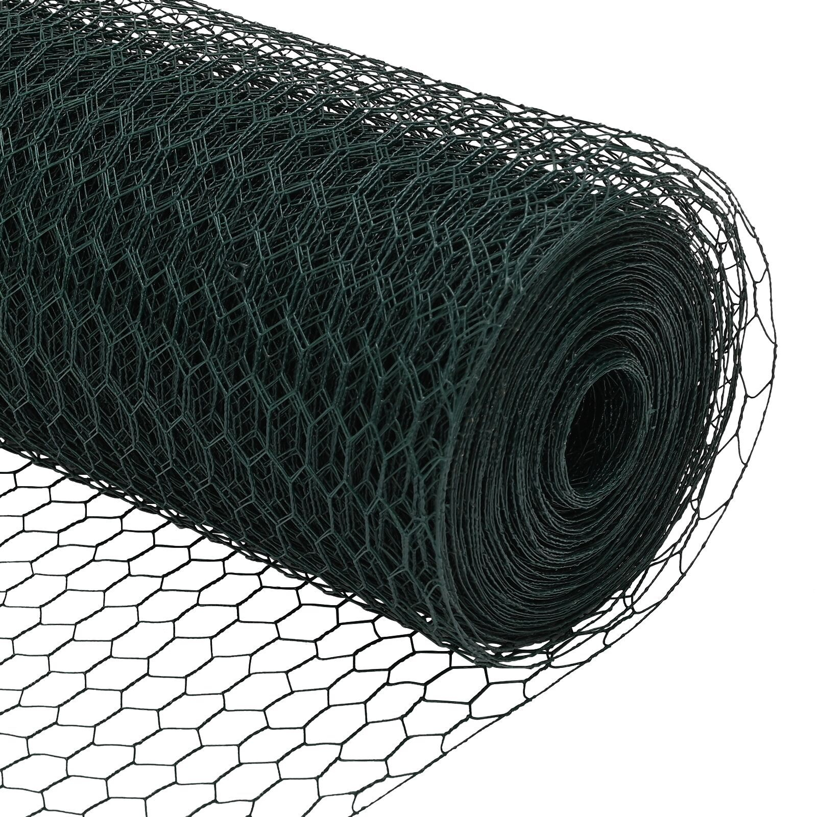 Gard Hexagonal  Verde 1,5x10 m Oțel, Stâlpi de Gard  cu cui 7 buc Ø32 mm 170 cm Oțel galvanizat GartenMobel Dekor