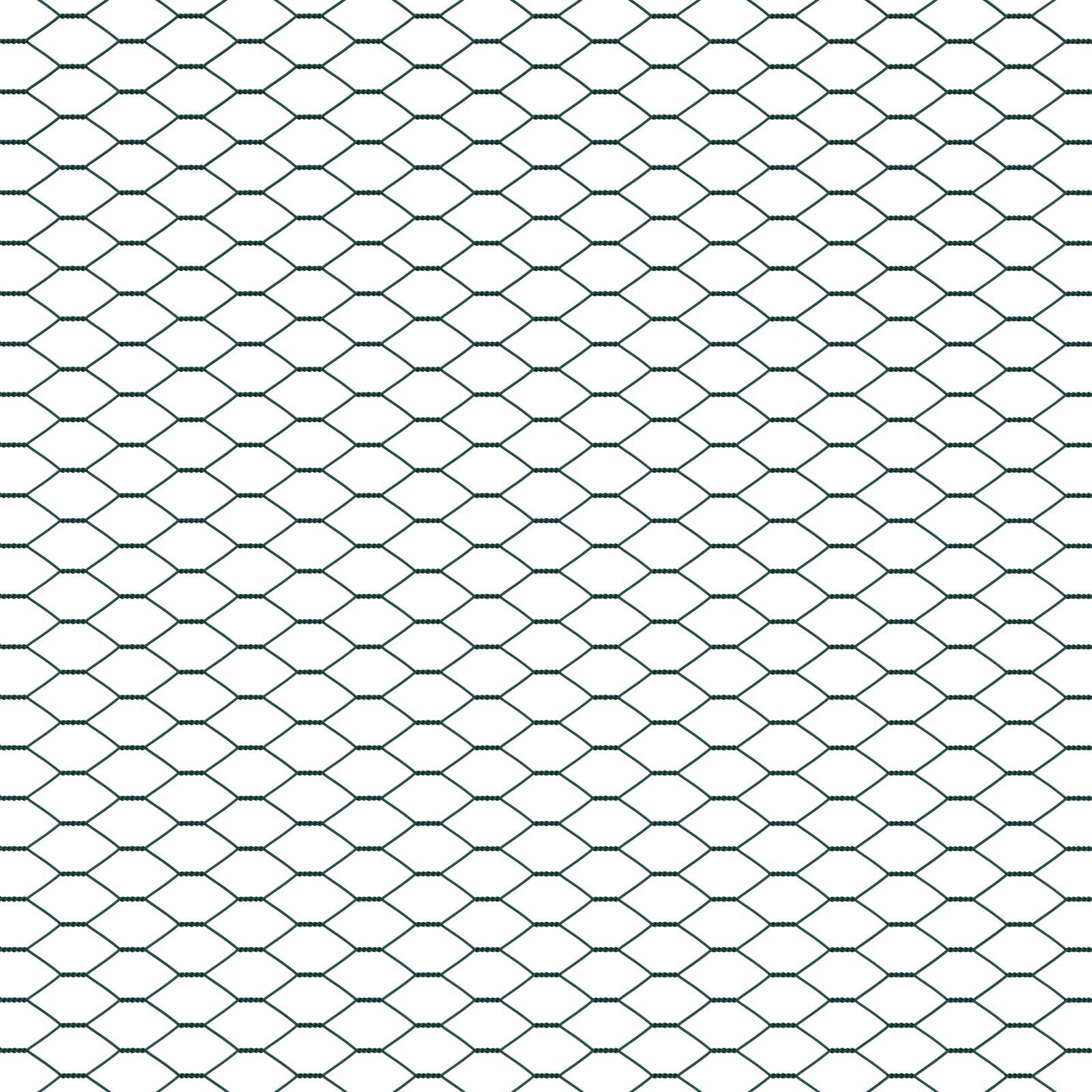 Gard Hexagonal  Verde 1,5x10 m Oțel, Stâlpi de Gard  cu cui 7 buc Ø32 mm 170 cm Oțel galvanizat GartenMobel Dekor