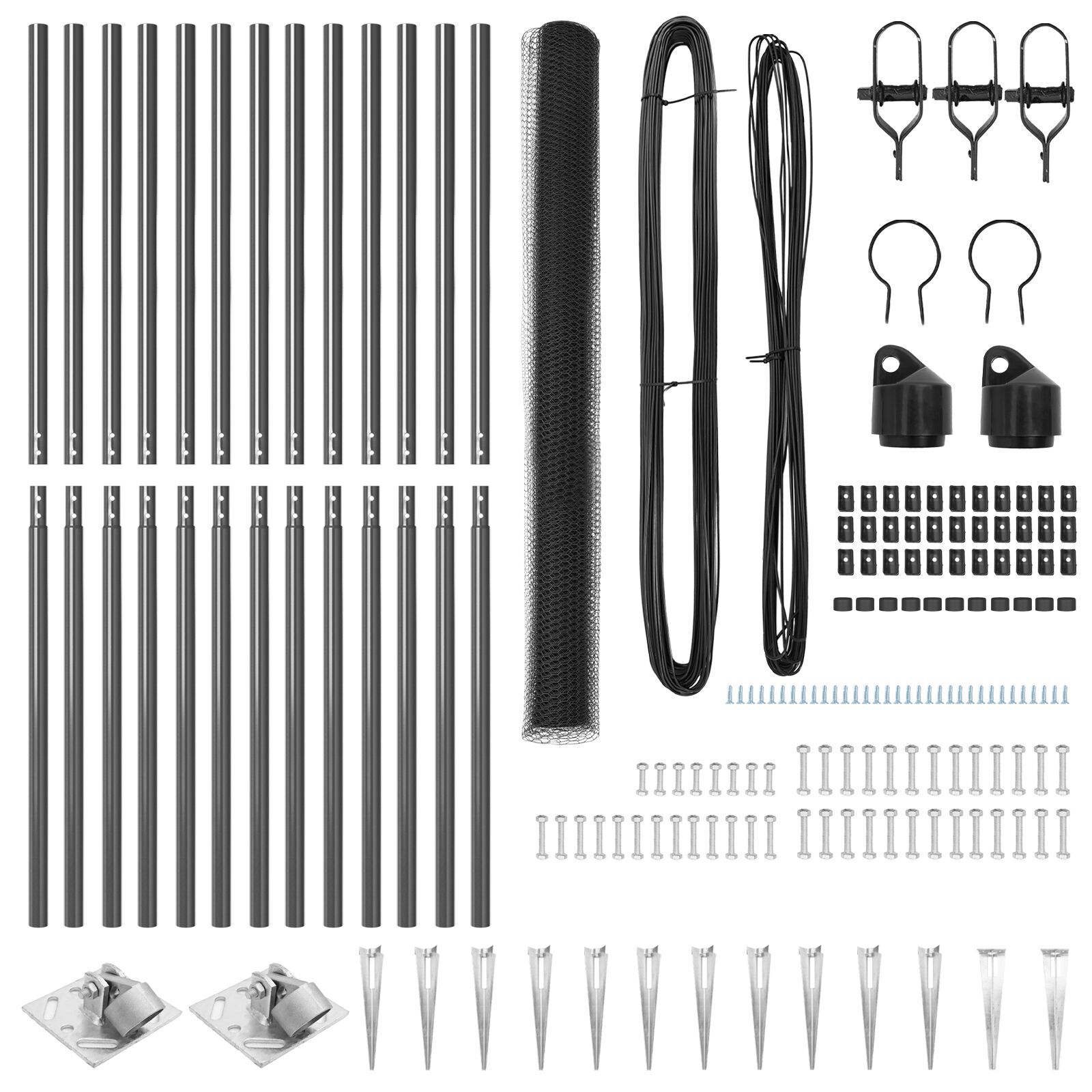 Set Gard Set de 2 Gri Oțel 25 x 1.5 m Pliabil Gard Extern GartenMobel Dekor