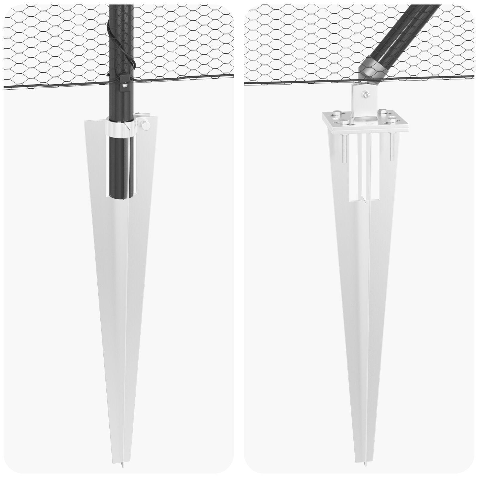 Set de Împrejmuire Set de 2 Gri Metal, Plastic 25 x 1.2 m GartenMobel Dekor