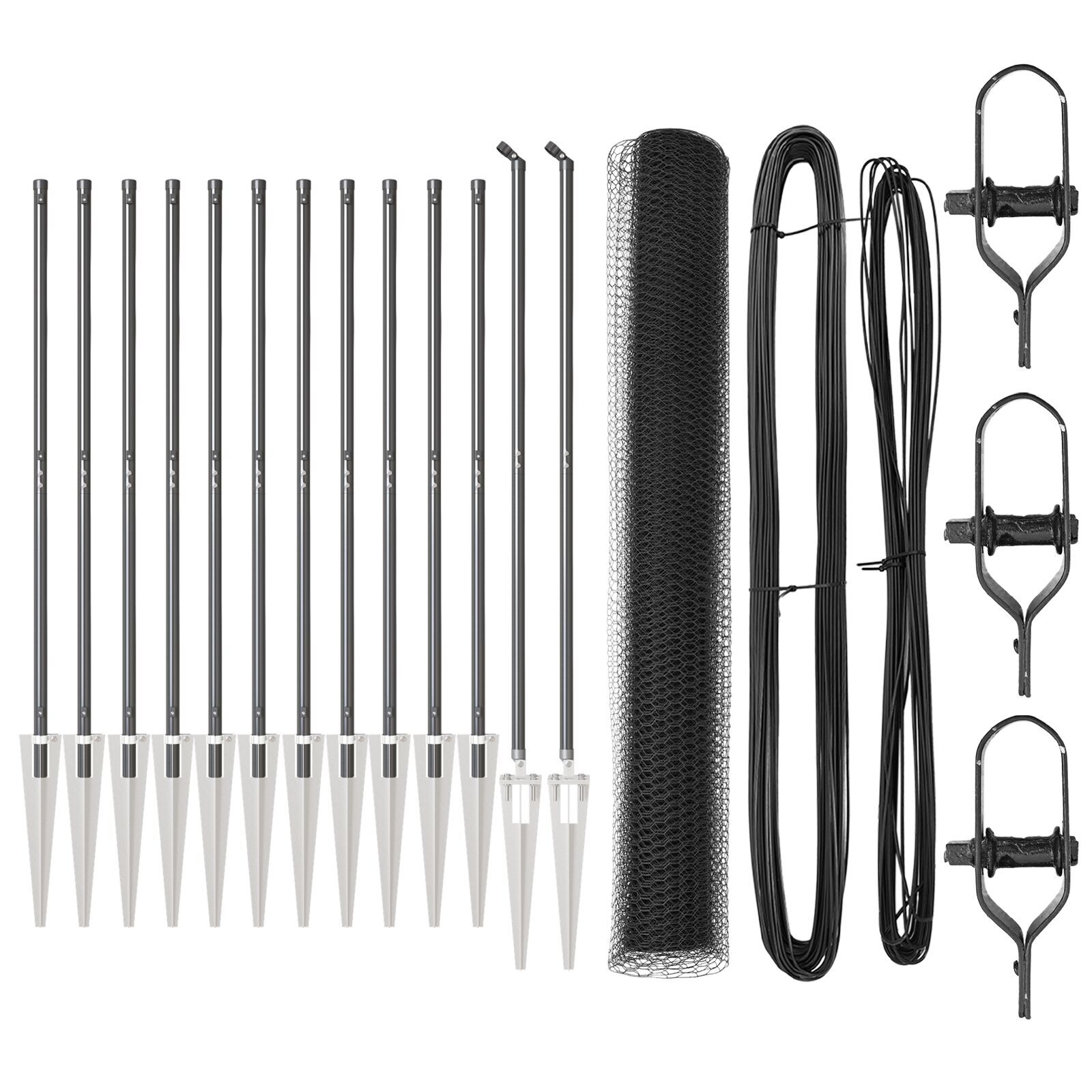 Set de Împrejmuire Set de 2 Gri Metal, Plastic 25 x 1.2 m GartenMobel Dekor