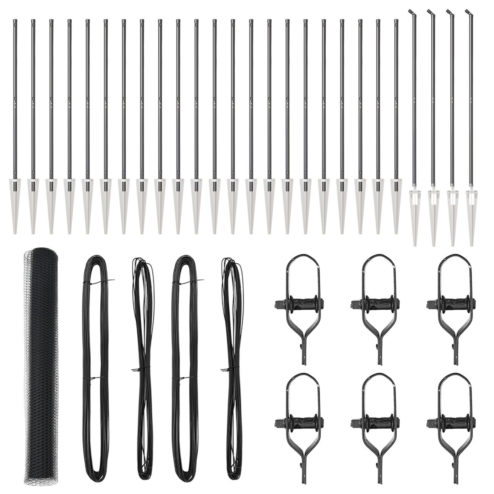 Gard Hexagon  Gri 1,2x50 m Oțel, Stâlpi de Gard  cu Ancore 13 buc Ø32 mm 140 cm Oțel Zincat GartenMobel Dekor