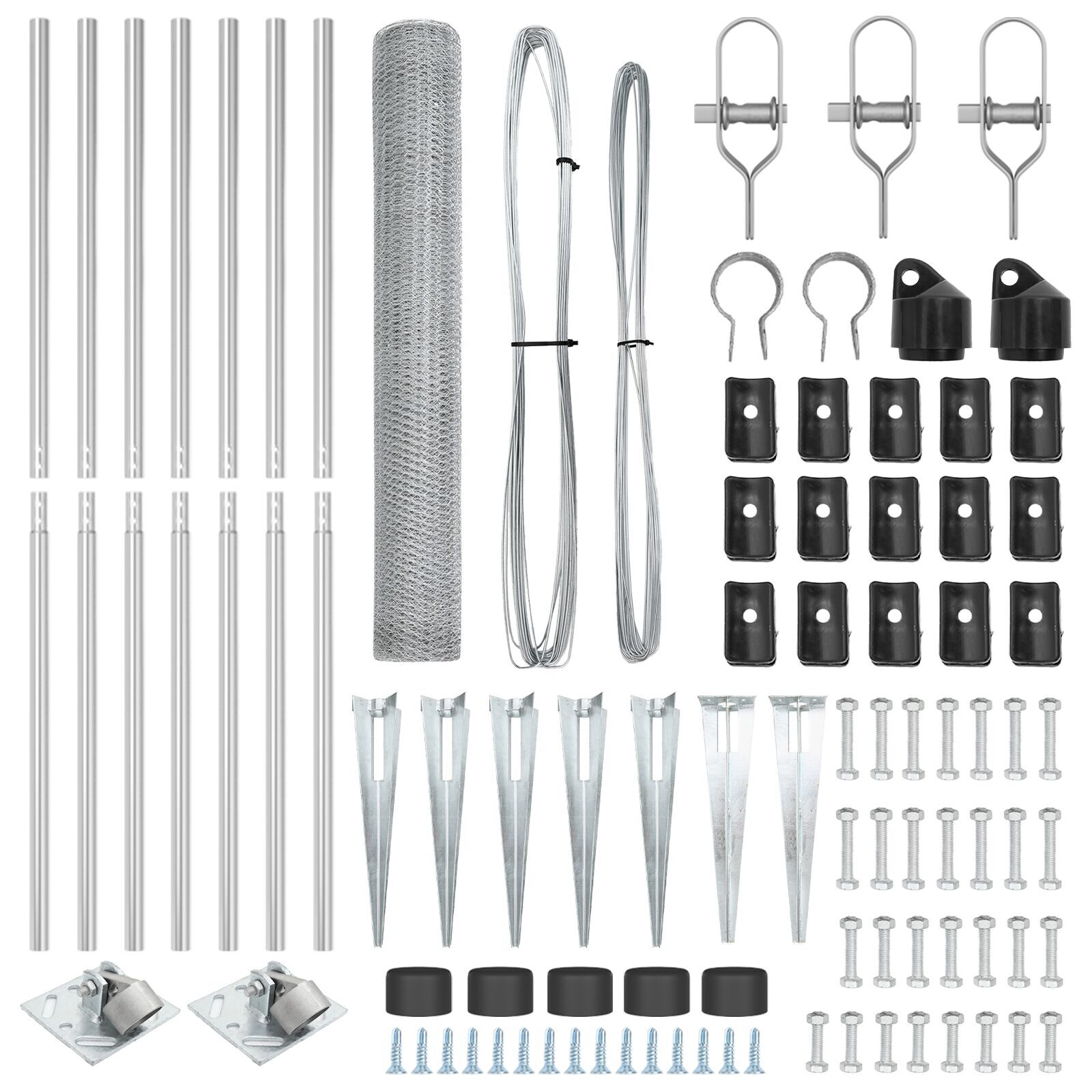 Gard Hexagonal 1,2x10 m Oțel Galvanizat, Stâlpi pentru Gard cu Vârf 7 buc Ø32 mm 140 cm Oțel Galvanizat GartenMobel Dekor