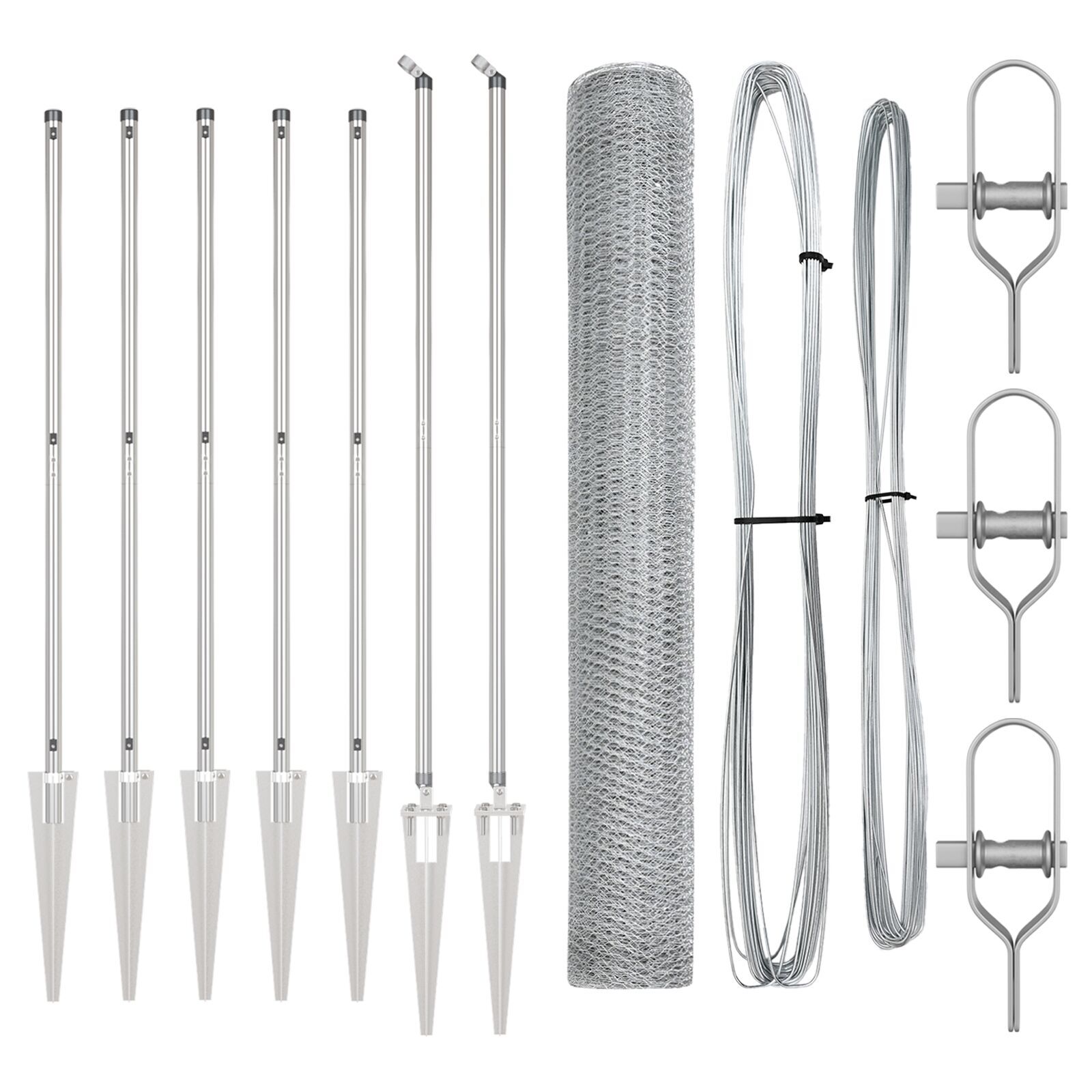 Gard Hexagonal 1,2x10 m Oțel Galvanizat, Stâlpi pentru Gard cu Vârf 7 buc Ø32 mm 140 cm Oțel Galvanizat GartenMobel Dekor