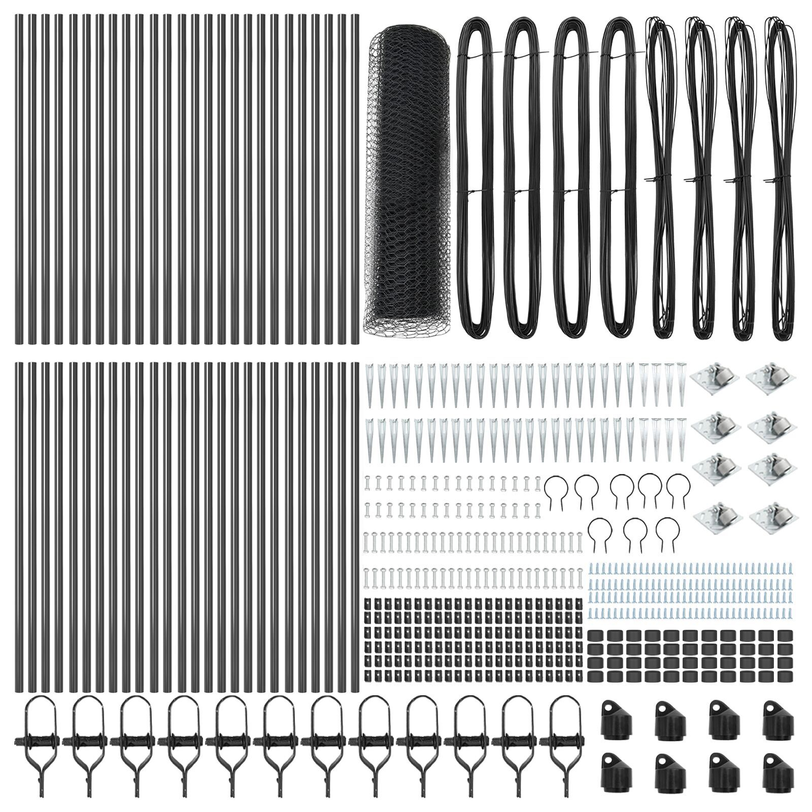 Gard Hexagonal  Gri 1x100 m Oțel, Stâlpi Gard  cu Spike 13 buc Ø32 mm 120 cm Oțel Galvanizat GartenMobel Dekor