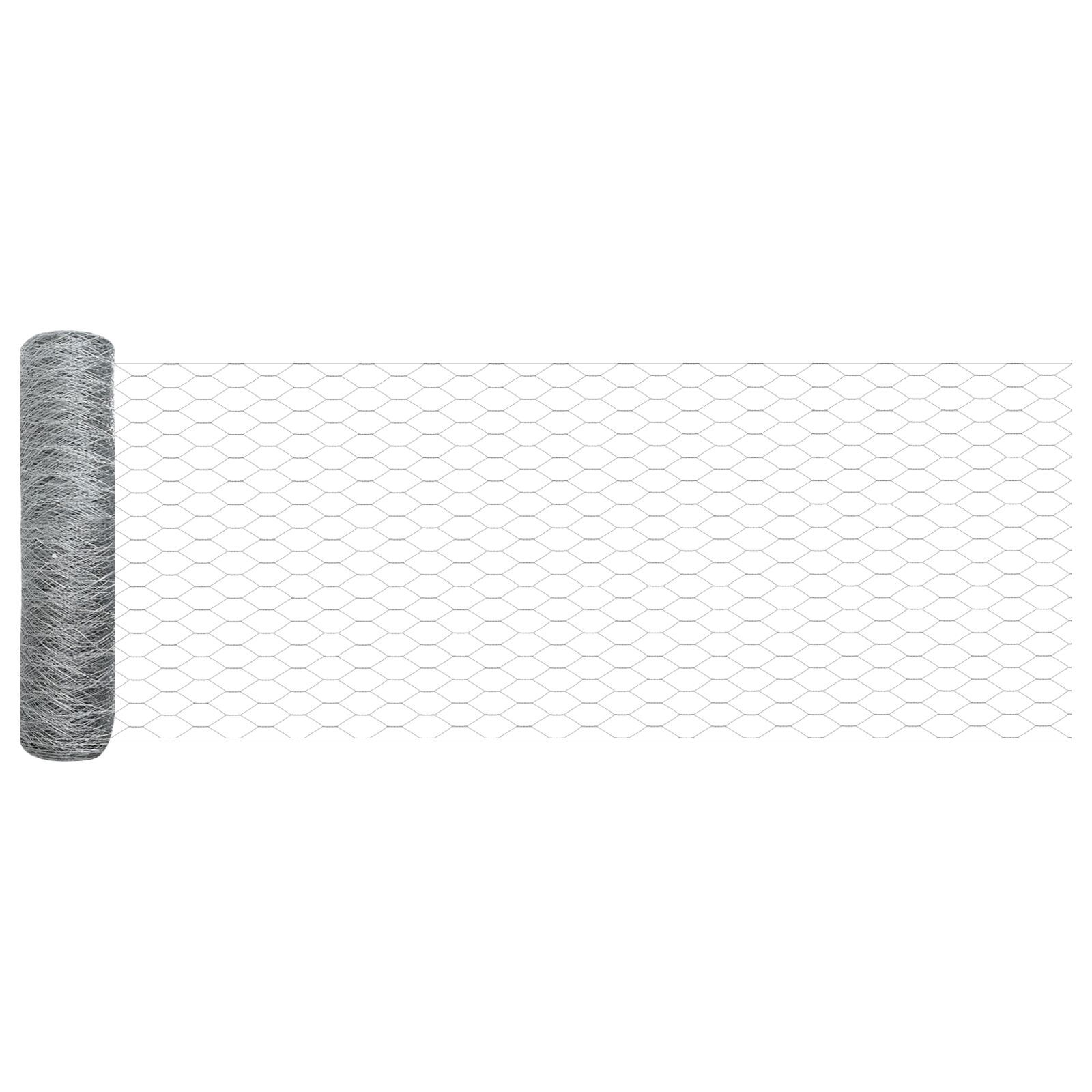 Gard hexagonal  1x10 m Oțel galvanizat, Stâlpi pentru gard  cu vârf 7 buc Ø32 mm 120 cm Oțel galvanizat GartenMobel Dekor