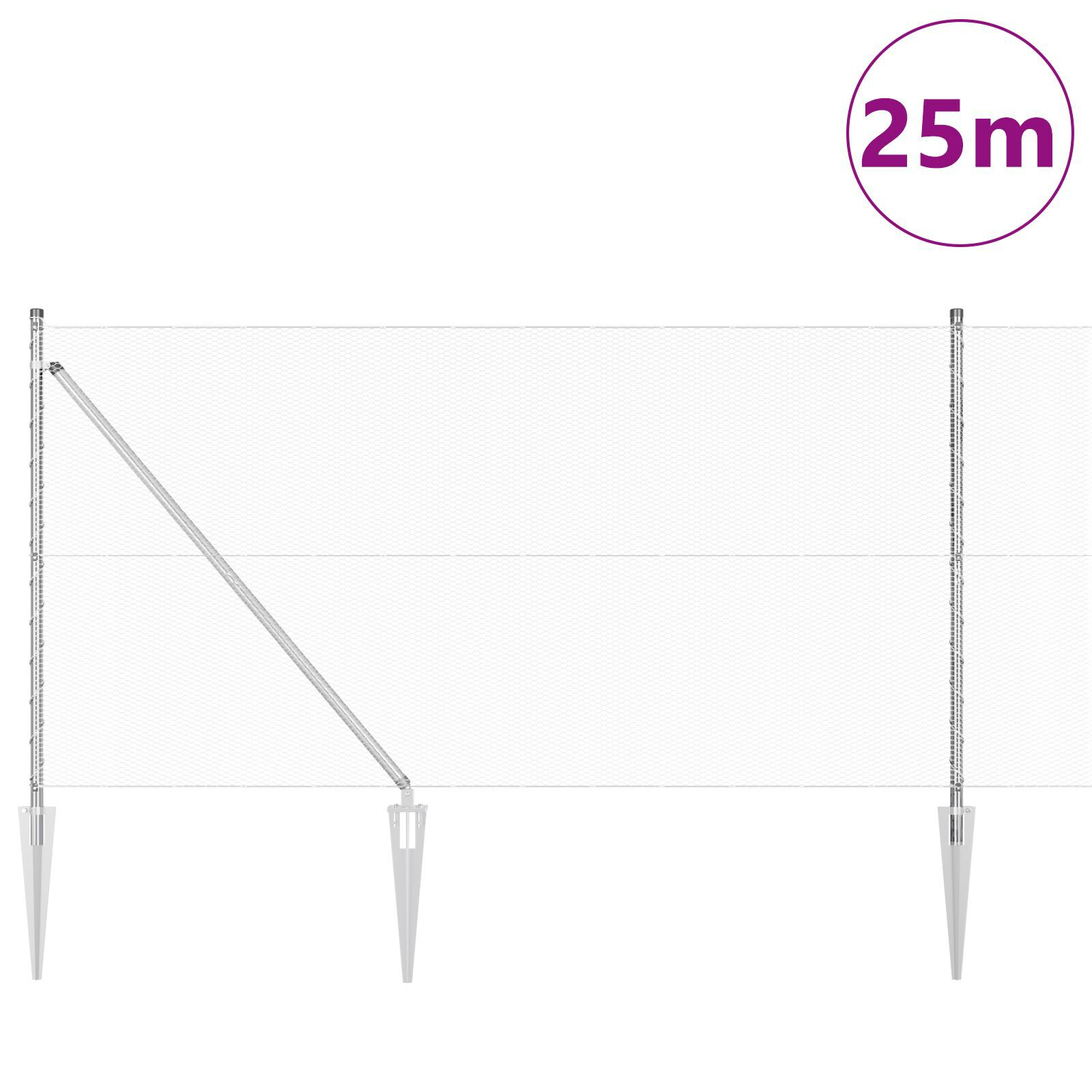 Set Gard Set 2 Oțel galvanizat 25 m Durabil GartenMobel Dekor