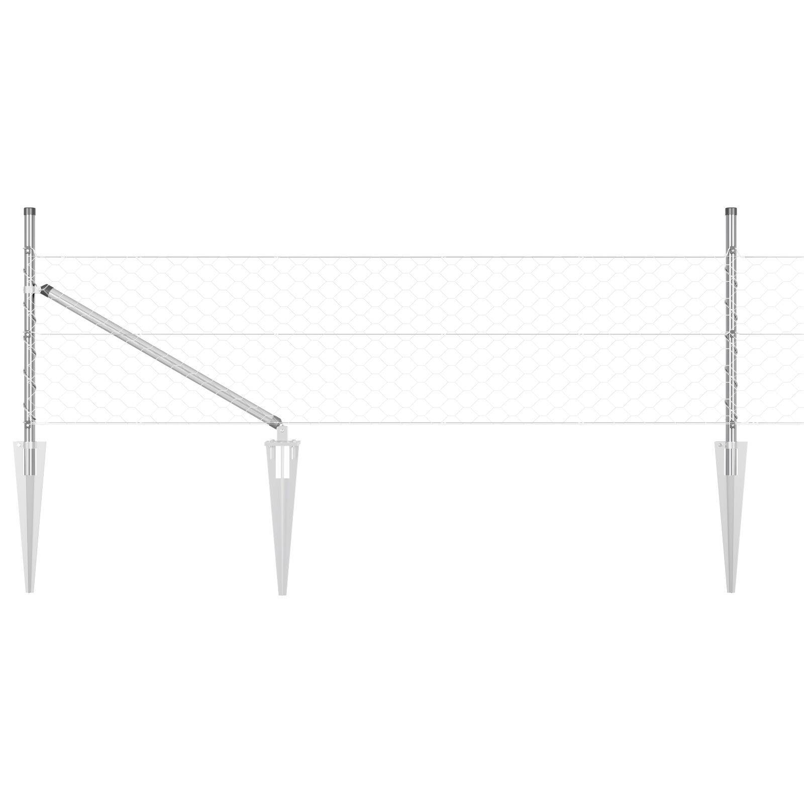 Set de Gard Set de 2 Metal galvanizat Oțel galvanizat 25 x 0.5 m GartenMobel Dekor