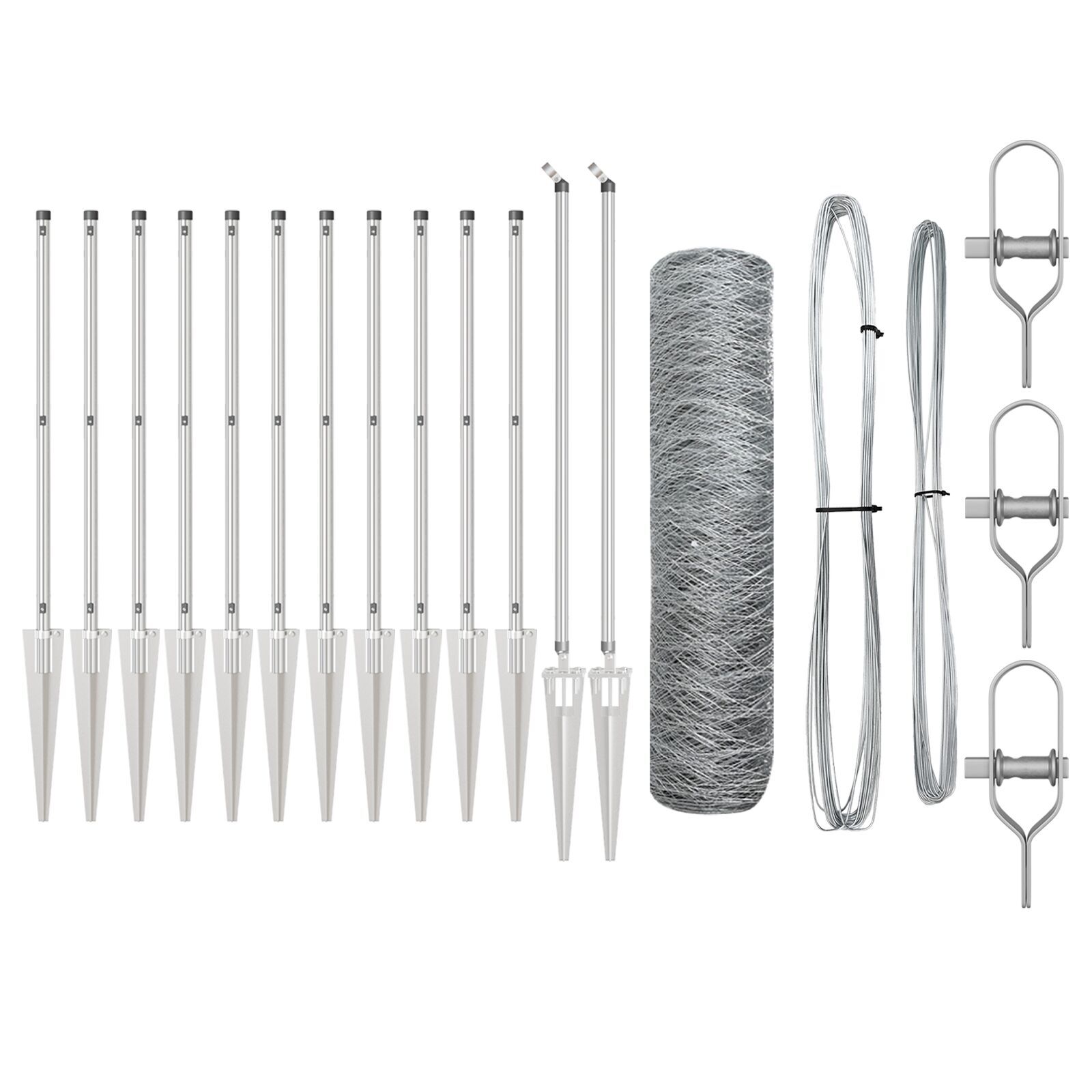 Set de Gard Set de 2 Metal galvanizat Oțel galvanizat 25 x 0.5 m GartenMobel Dekor