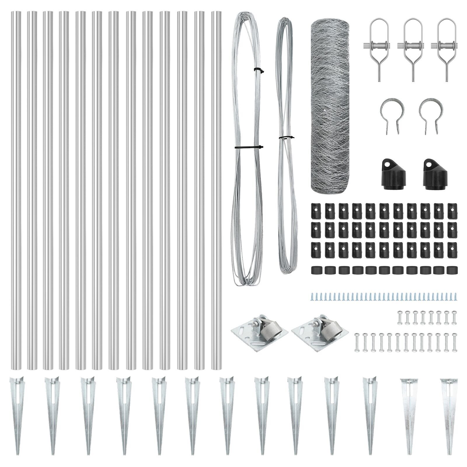 Set de Gard Set de 2 Metal galvanizat Oțel galvanizat 25 x 0.5 m GartenMobel Dekor