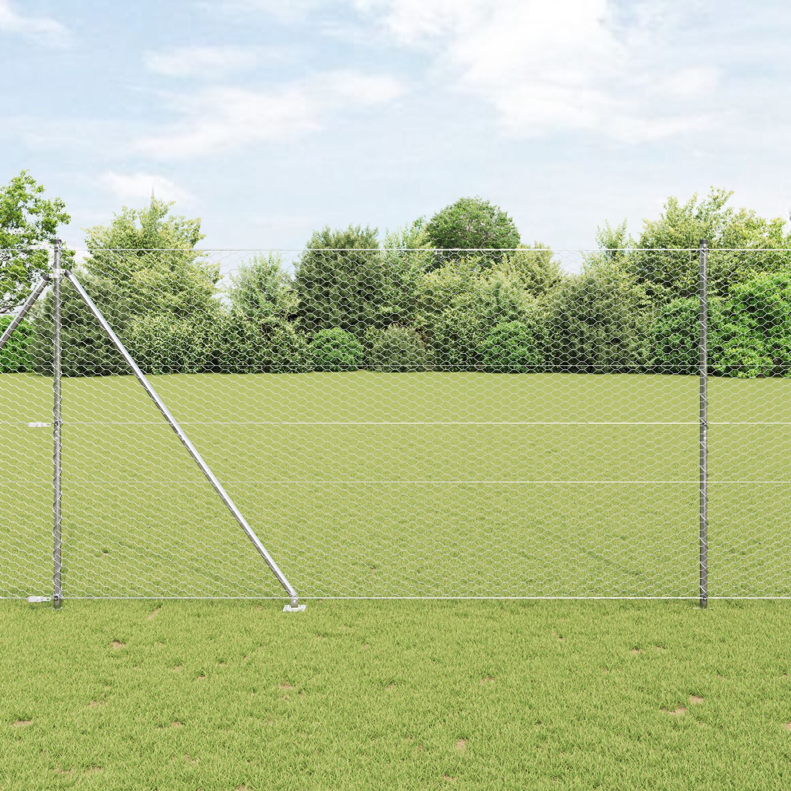 Set de Gard Set de 2 Oțel galvanizat 25 x 1,5 m Durabil GartenMobel Dekor